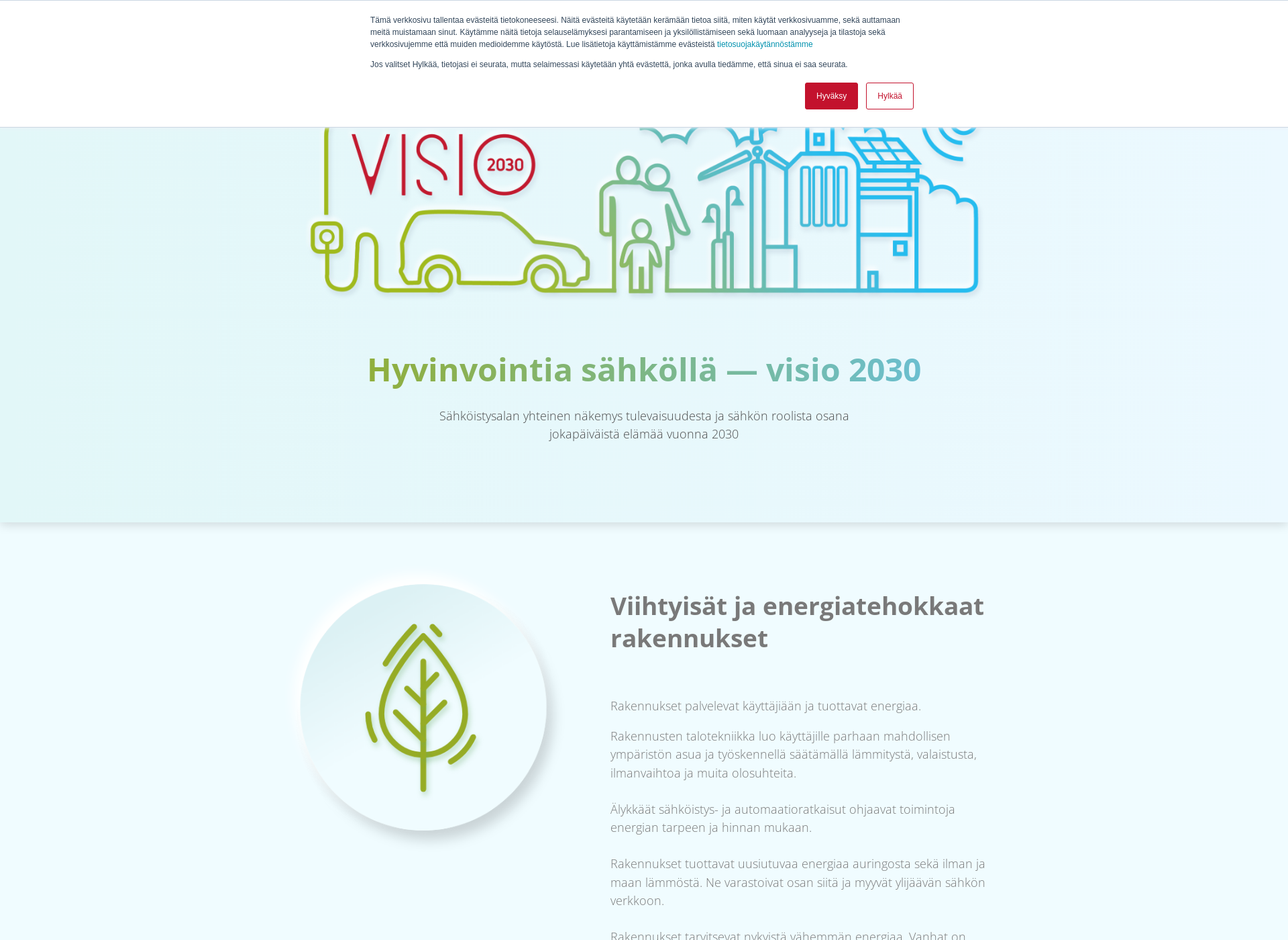 Screenshot for hyvinvointiasahkolla.fi