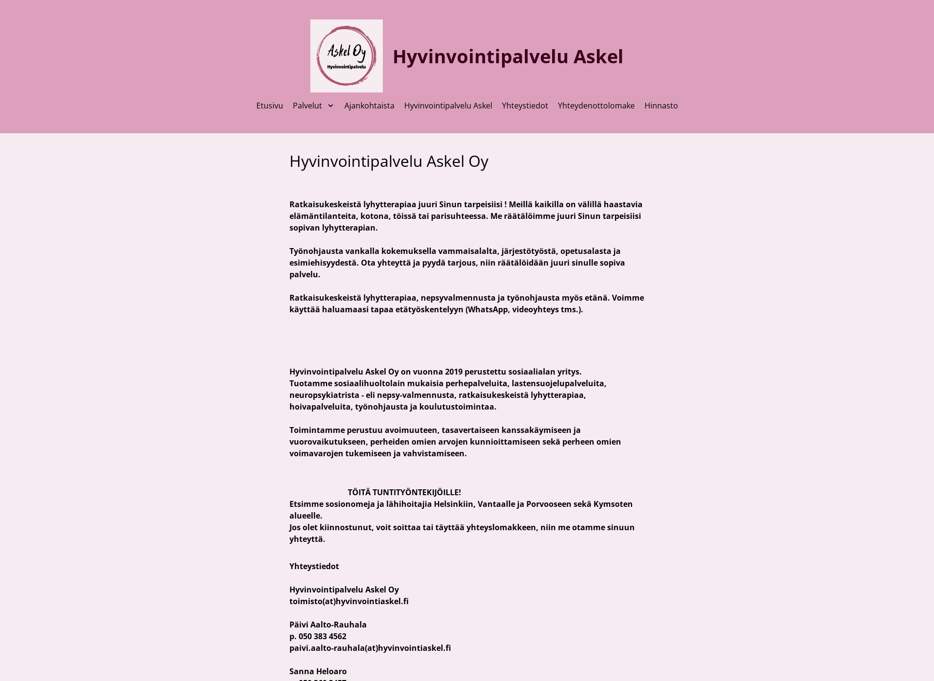 Screenshot for hyvinvointiaskel.fi