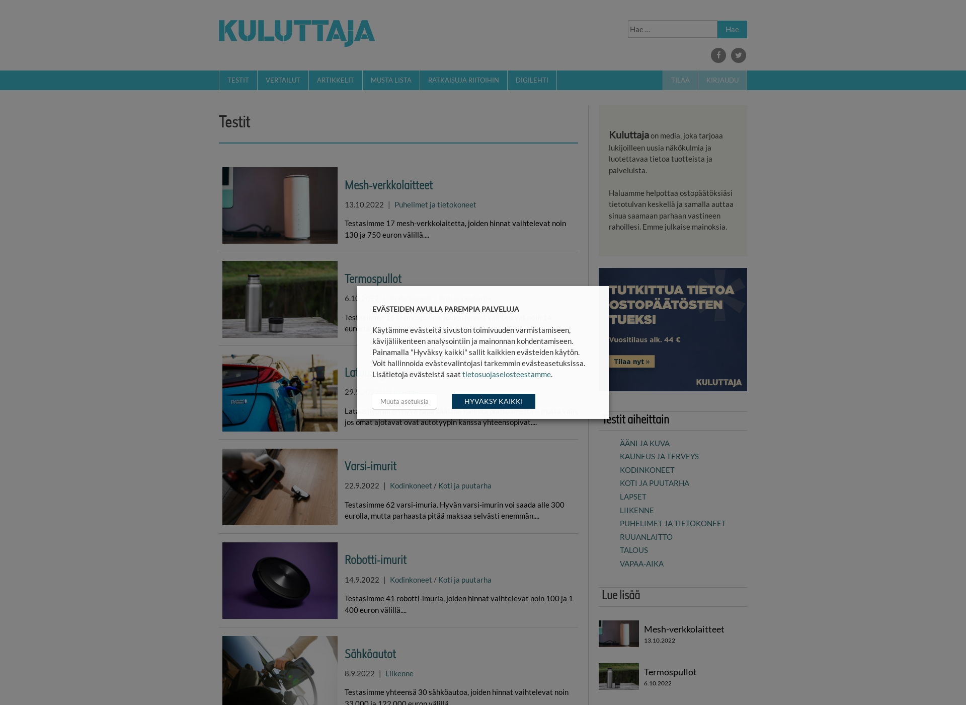 Skärmdump för hyväostos.fi