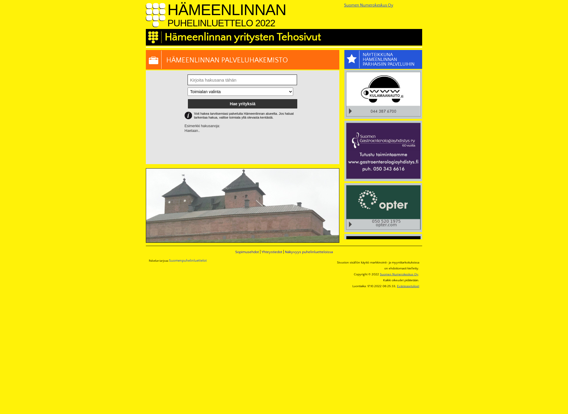 Skärmdump för hämeenlinnanpuhelinluettelo.fi