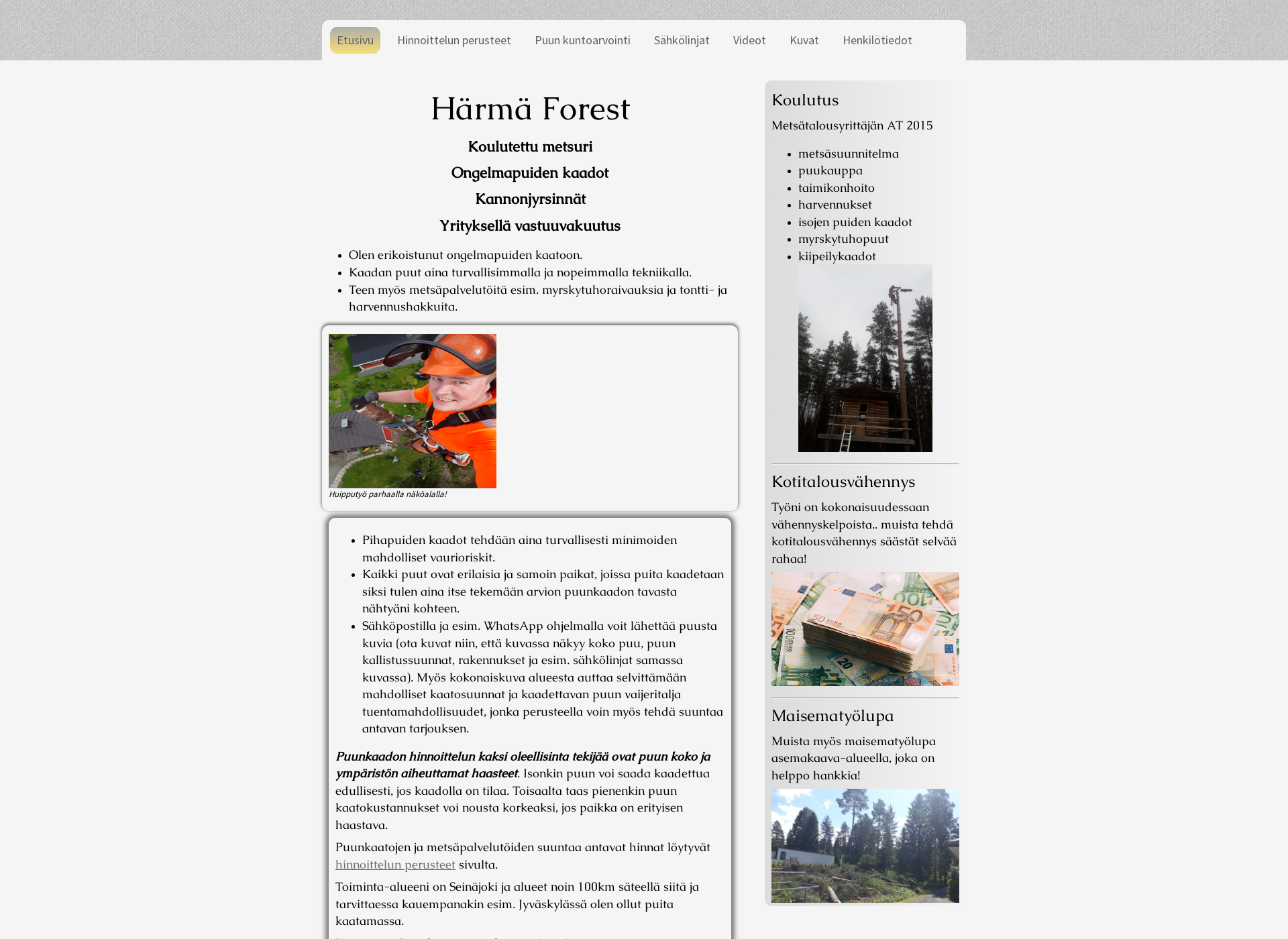 Screenshot for härmäforest.fi