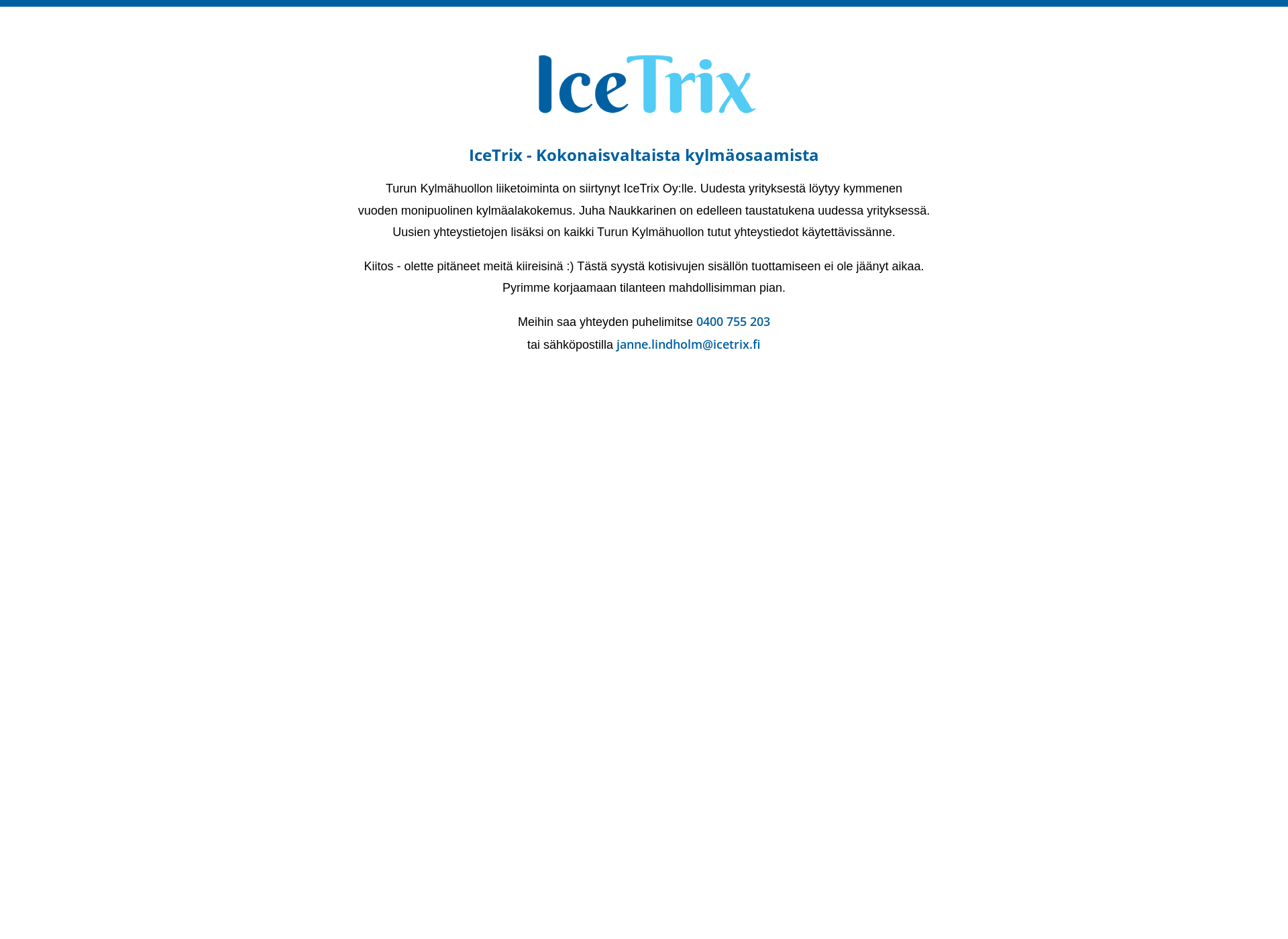 Skärmdump för icetrix.fi