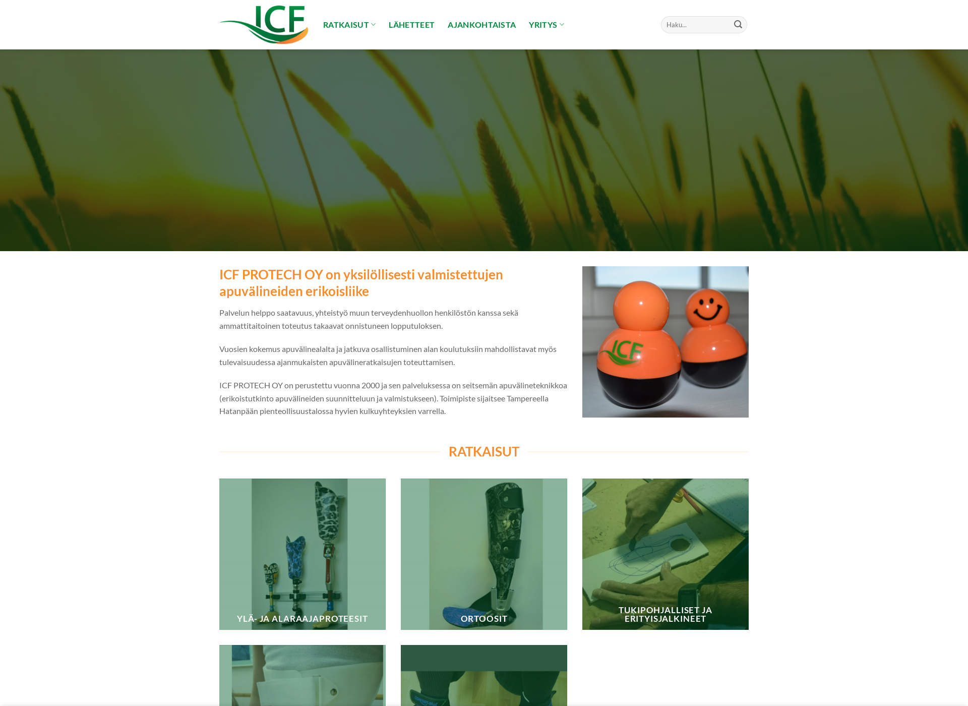 Skärmdump för icfprotech.fi