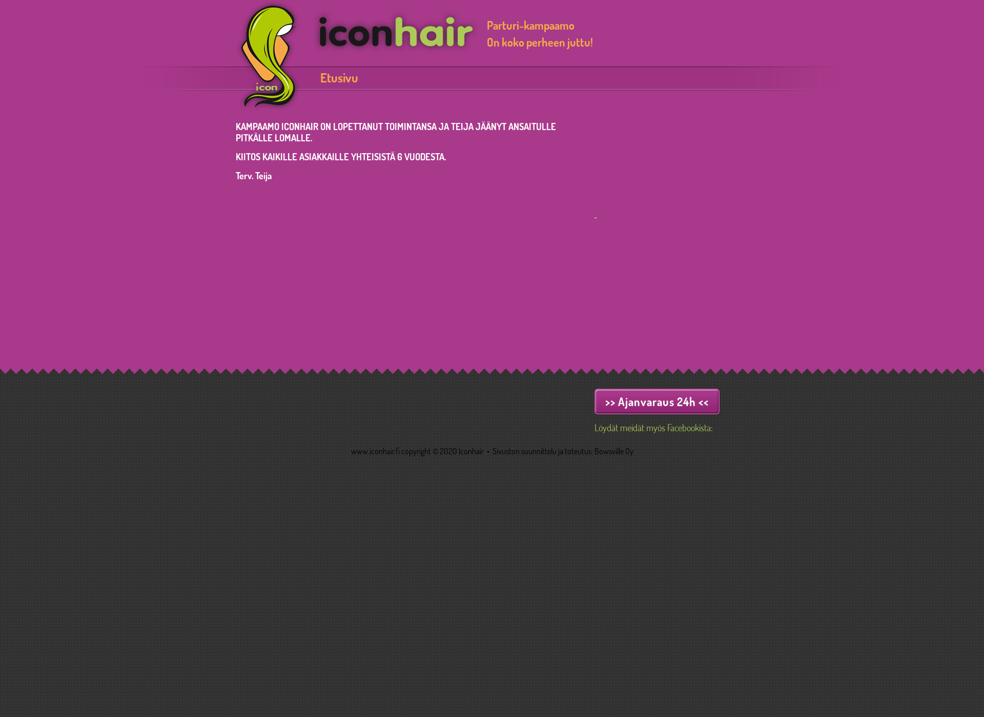 Skärmdump för iconhair.fi