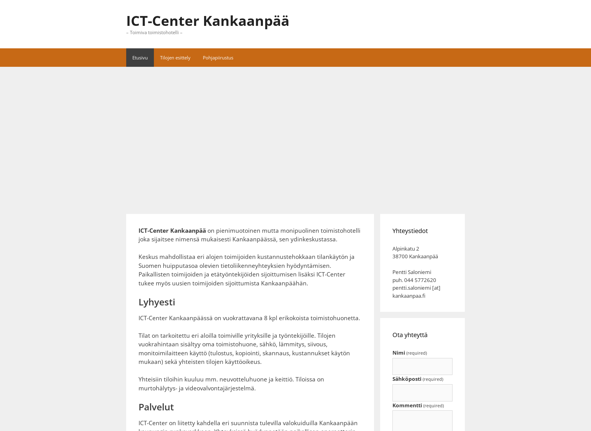 Skärmdump för ict-center.fi