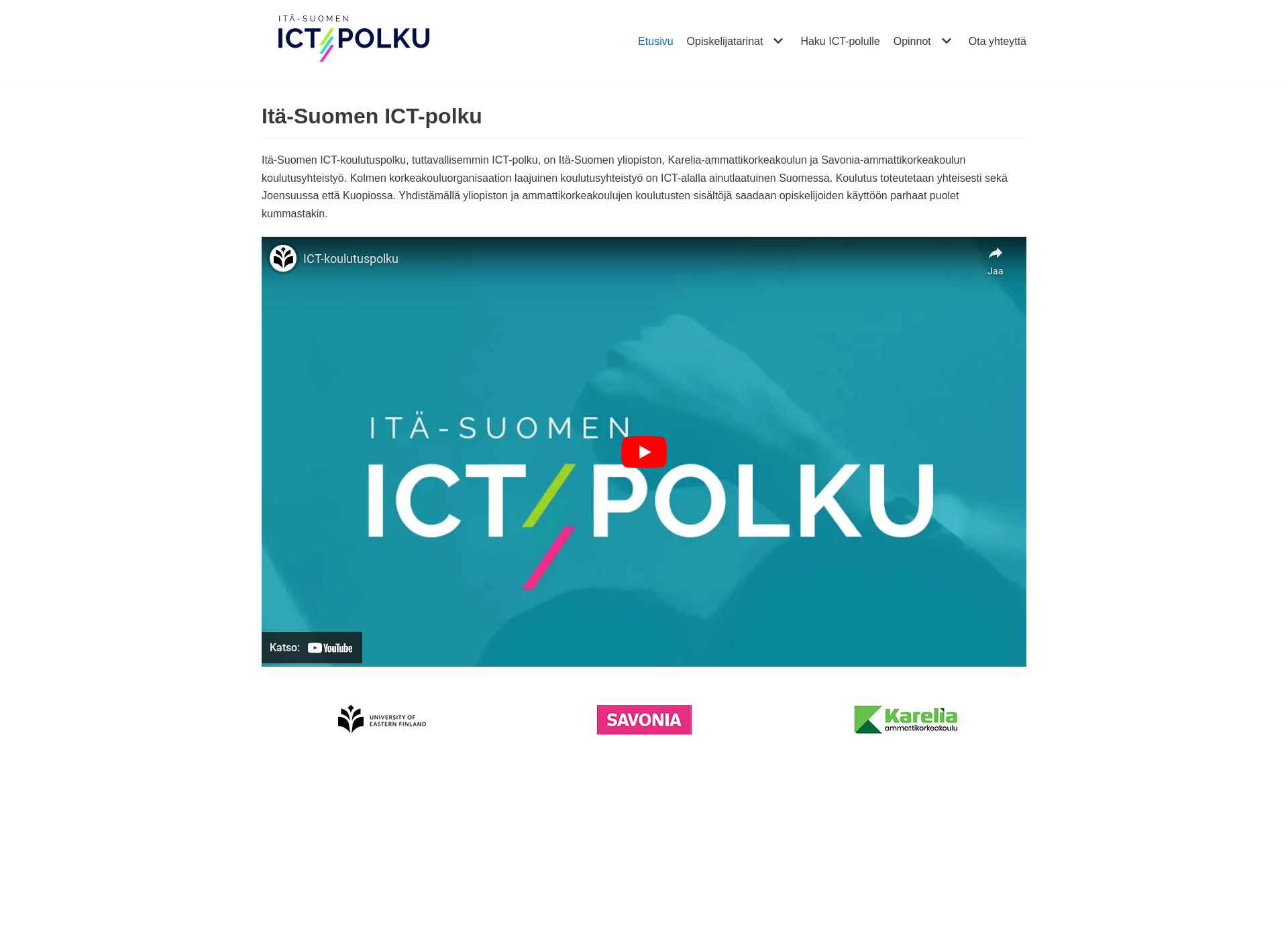 Screenshot for ictpolku.fi