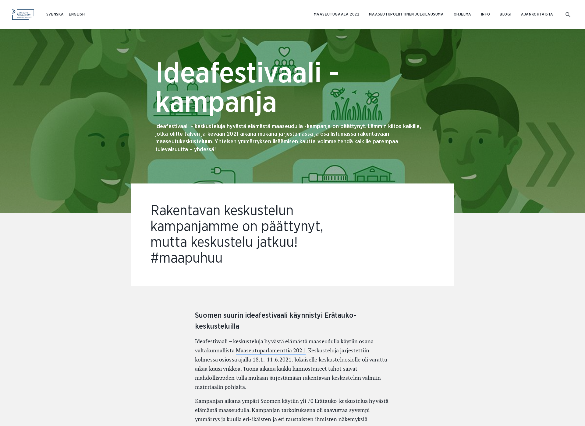 Skärmdump för ideafestivaali.fi