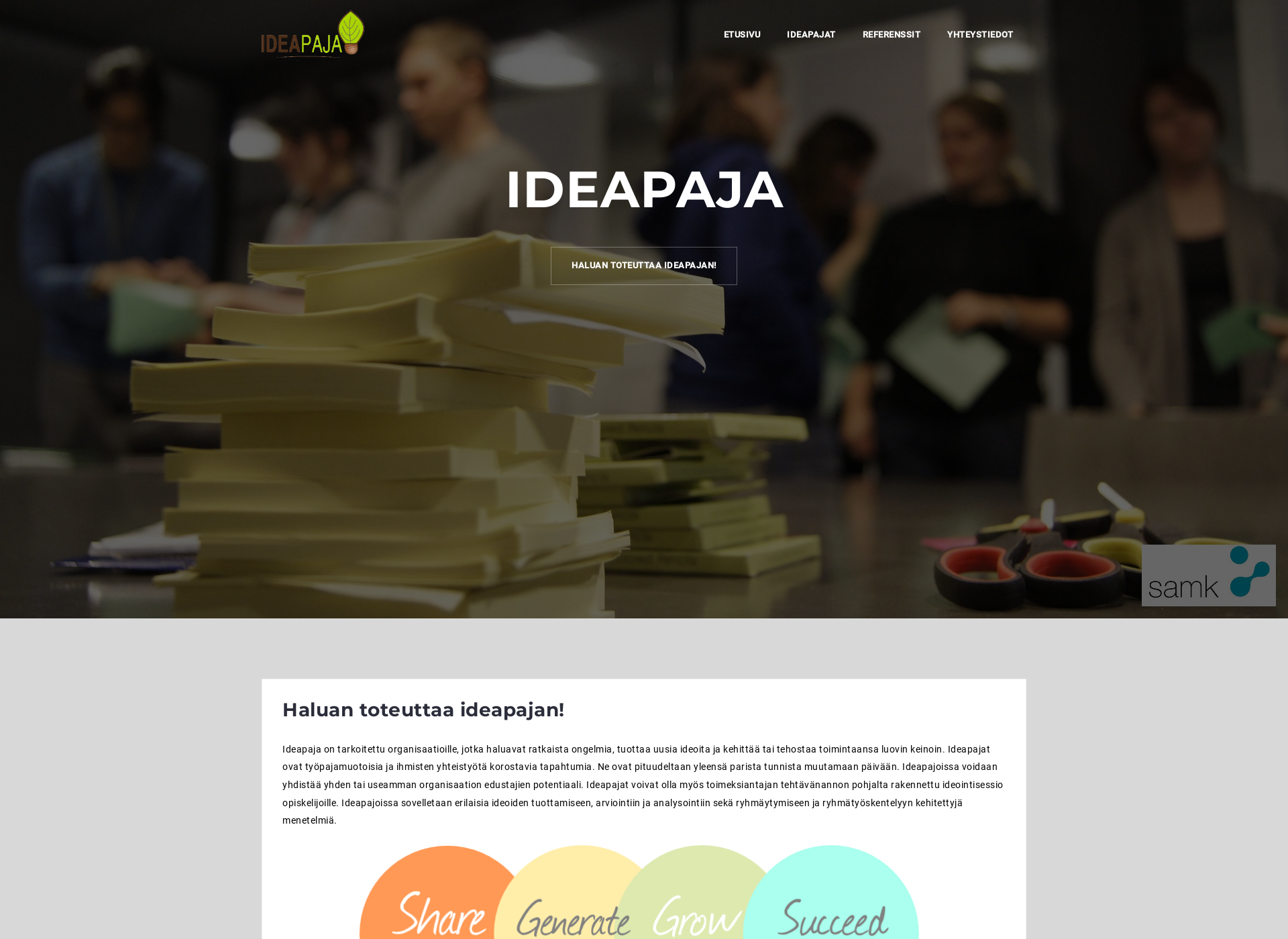 Skärmdump för ideapaja.fi