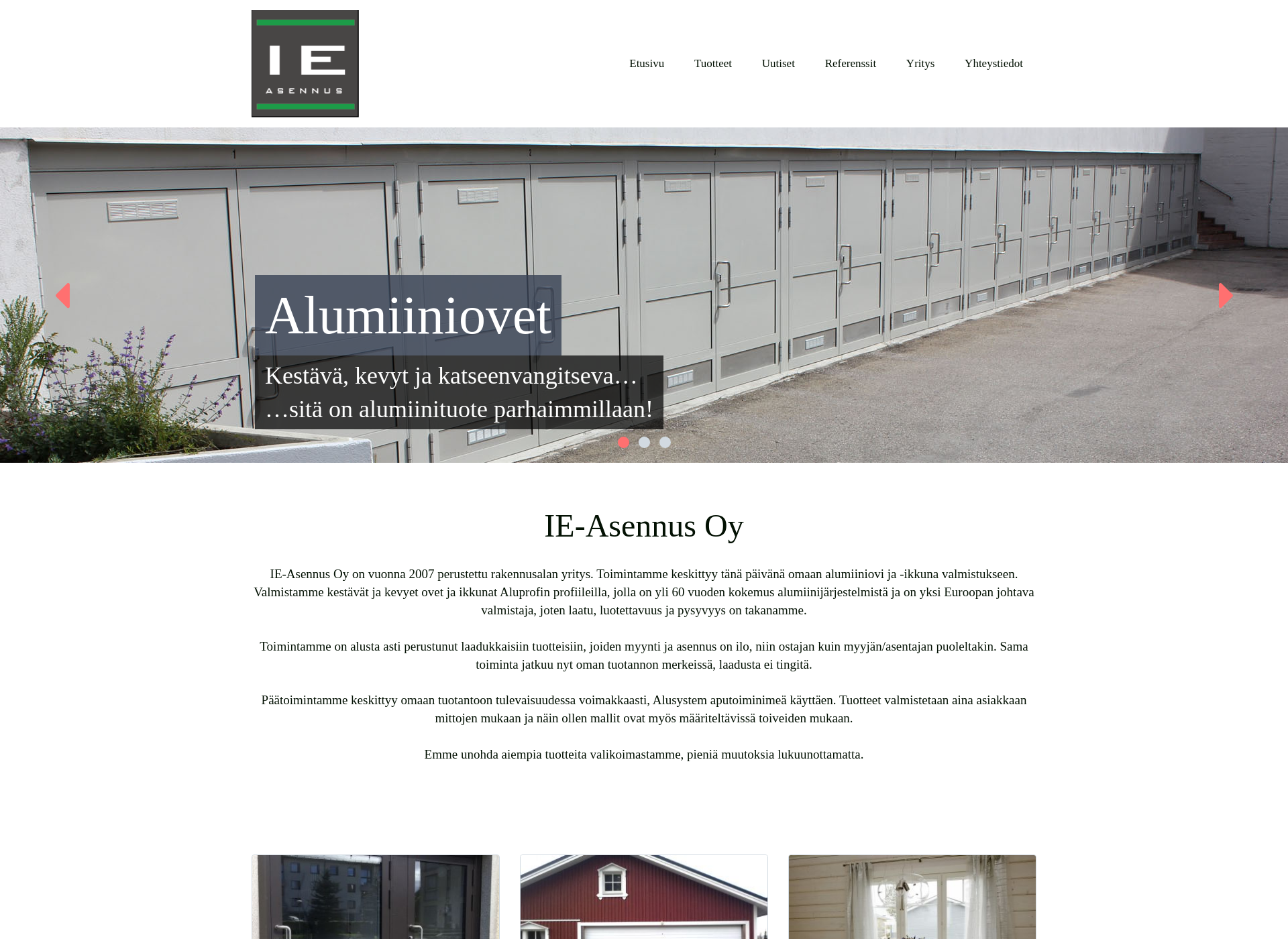 Skärmdump för ie-asennus.fi