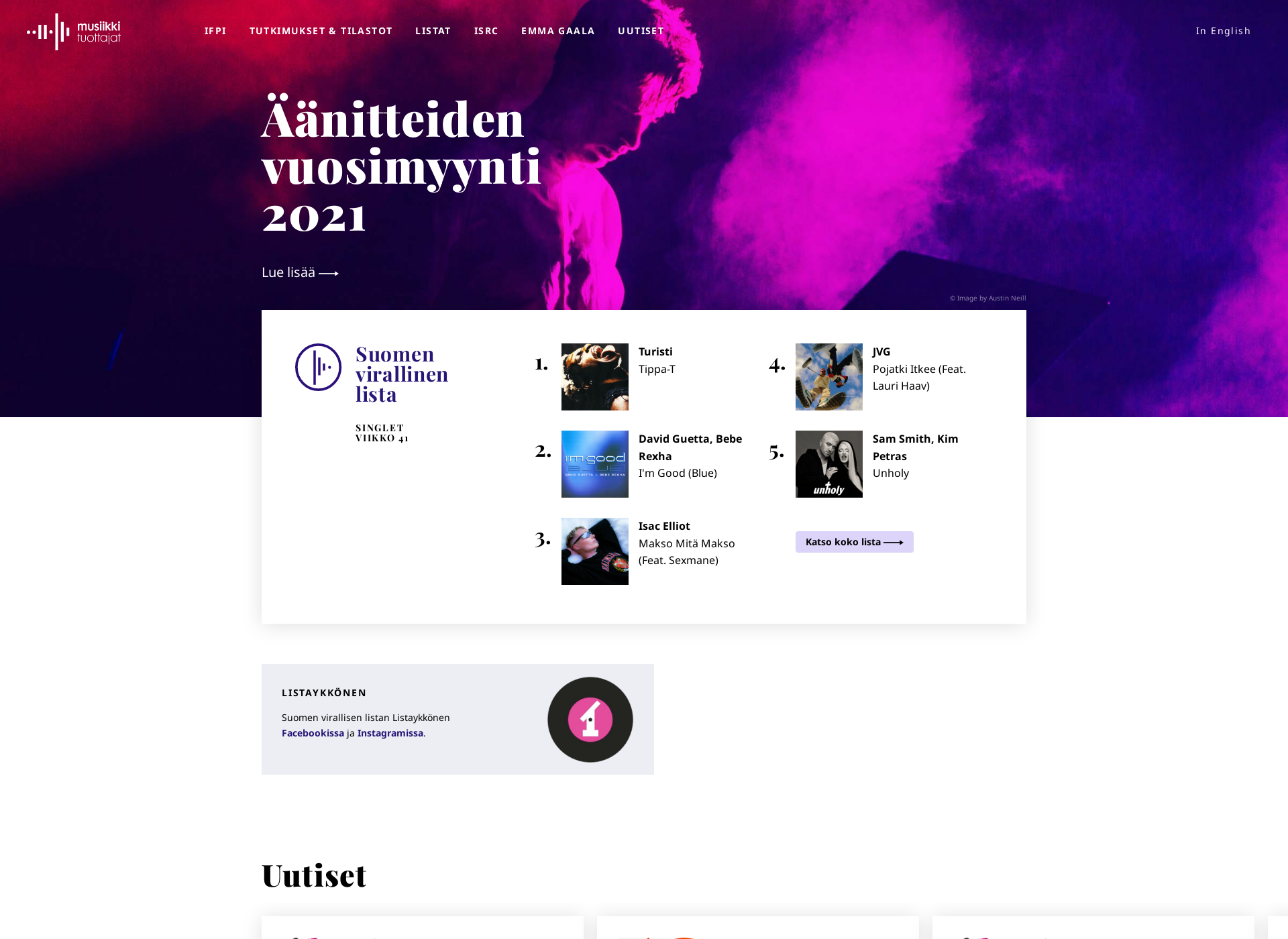 Skärmdump för ifpi.fi