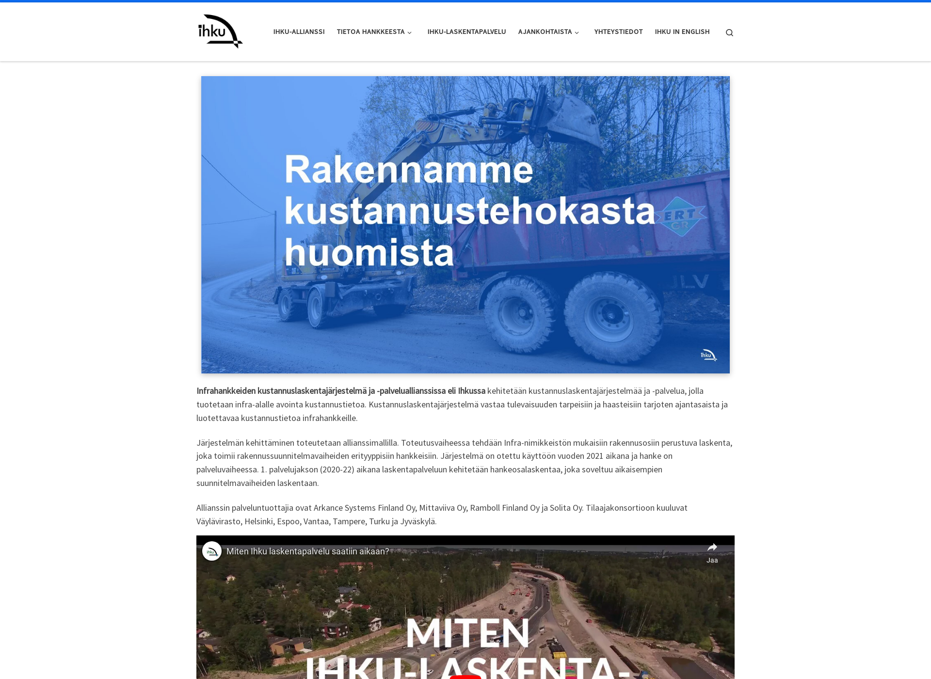 Skärmdump för ihkuallianssi.fi