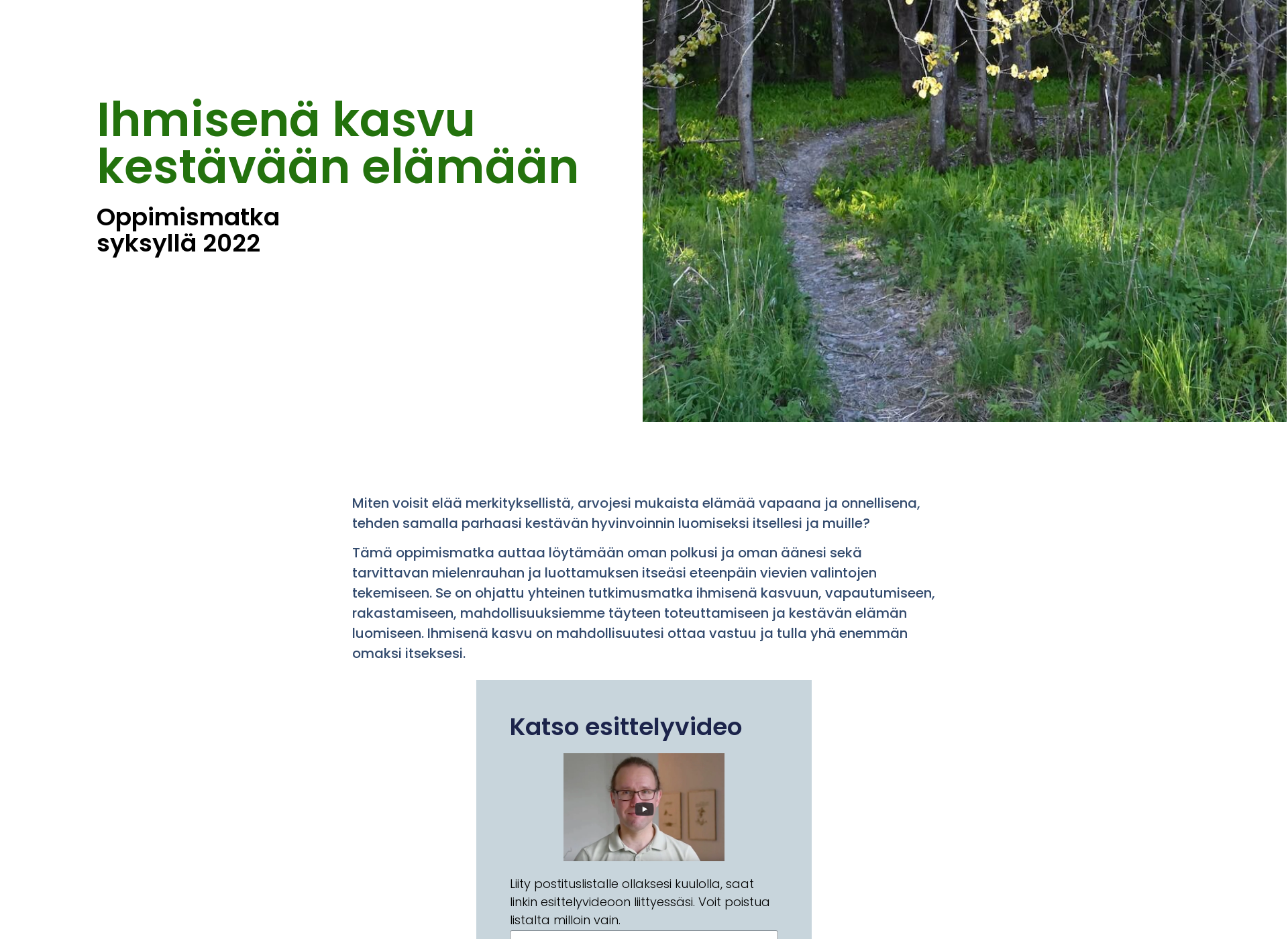 Skärmdump för ihmisenäkasvu.fi
