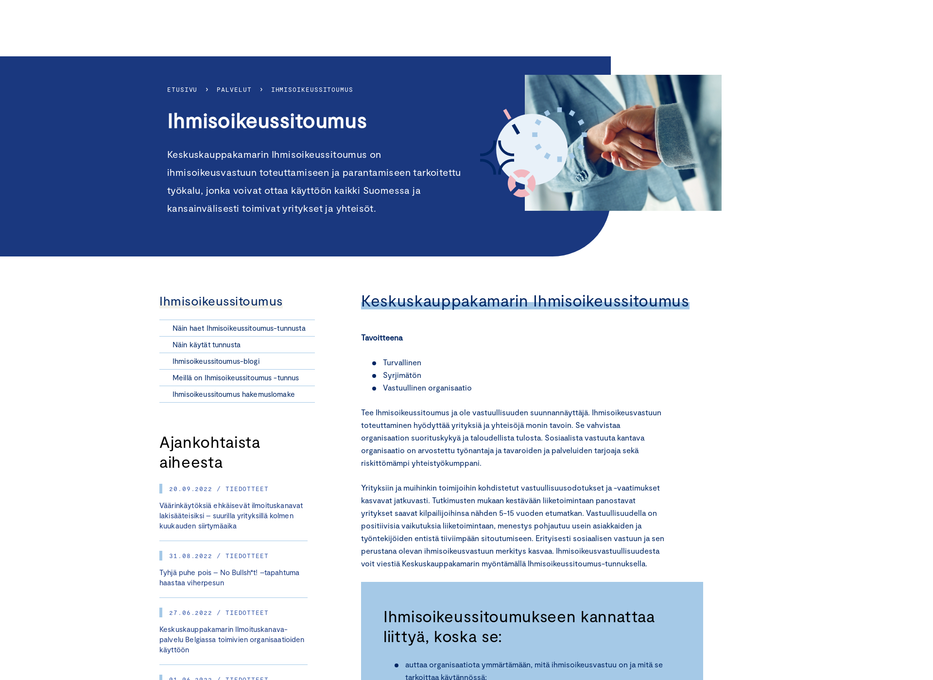 Screenshot for ihmisoikeussitoumus.fi