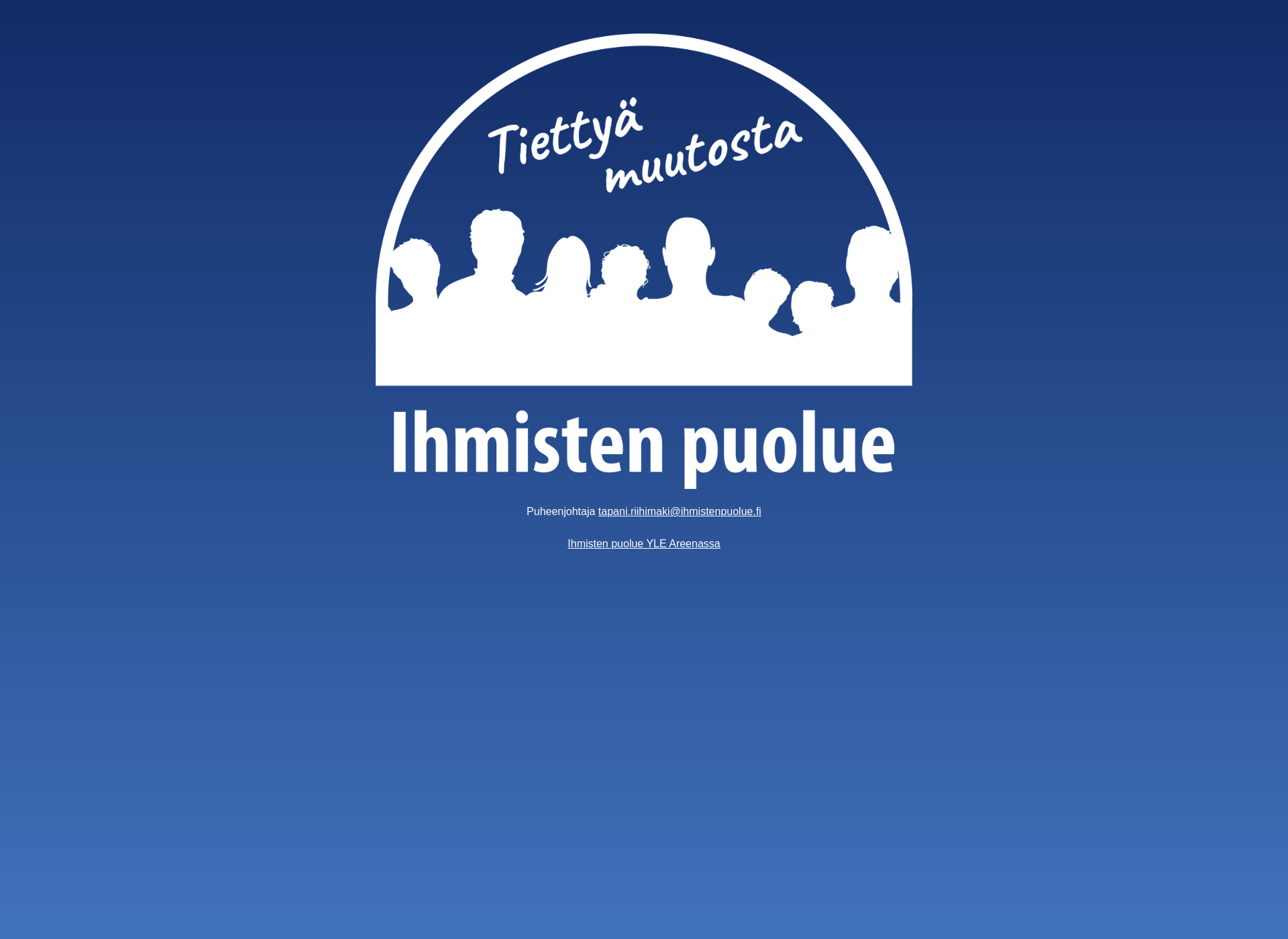 Skärmdump för ihmistenpuolue.fi