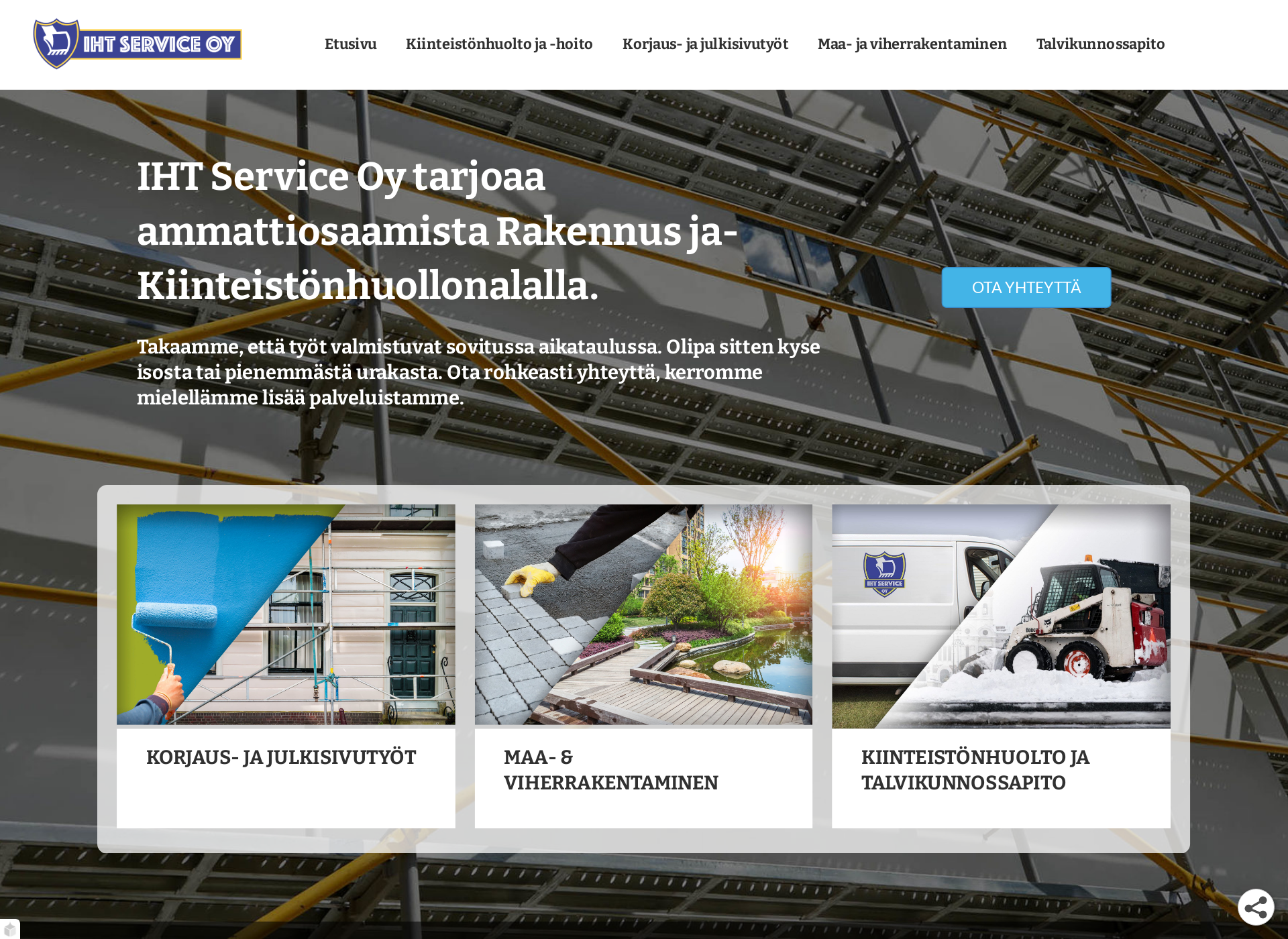 Skärmdump för iht-service.fi