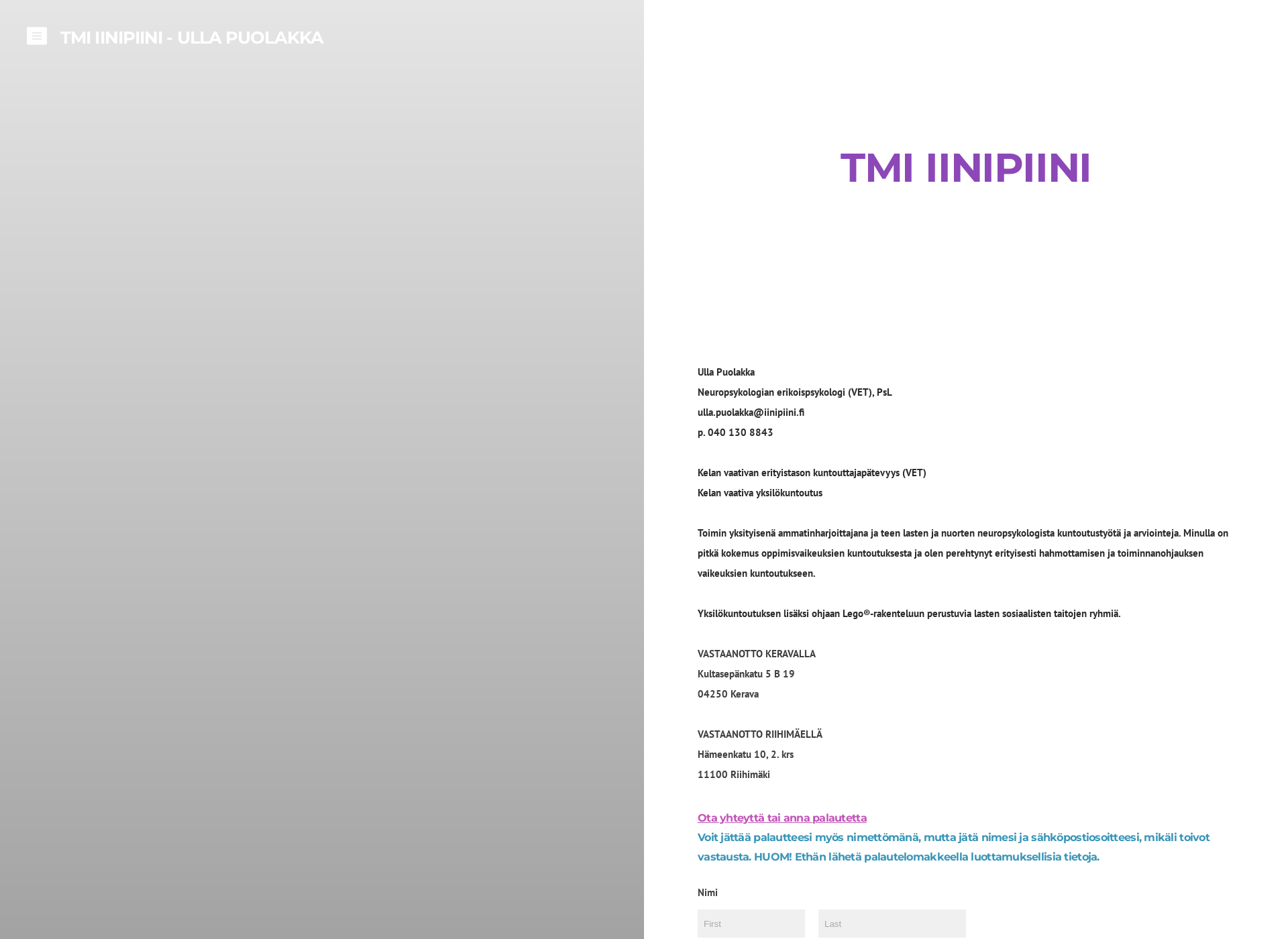 Skärmdump för iinipiini.fi
