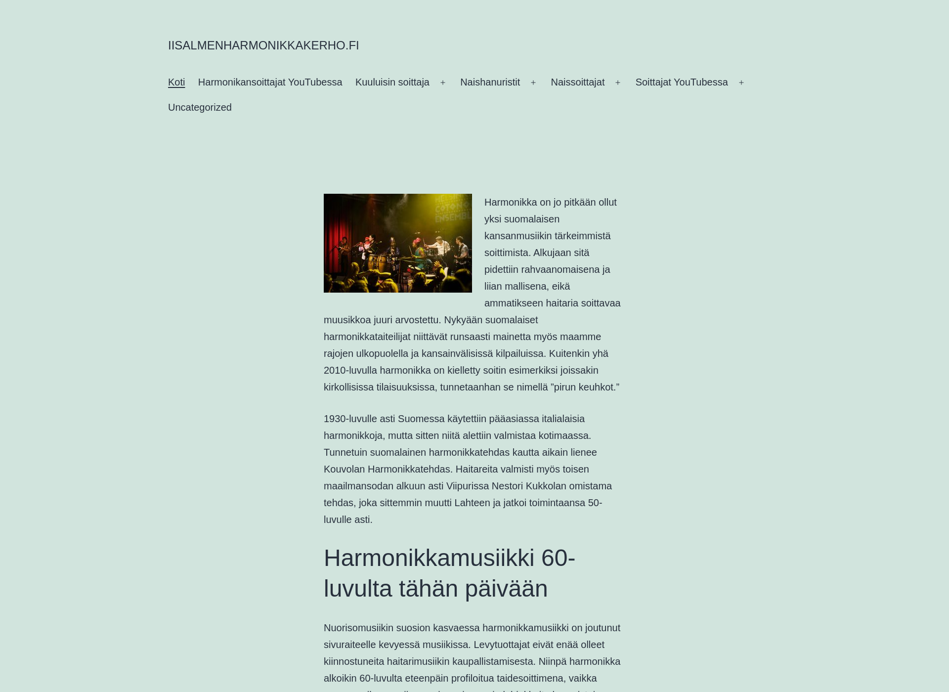 Näyttökuva iisalmenharmonikkakerho.fi