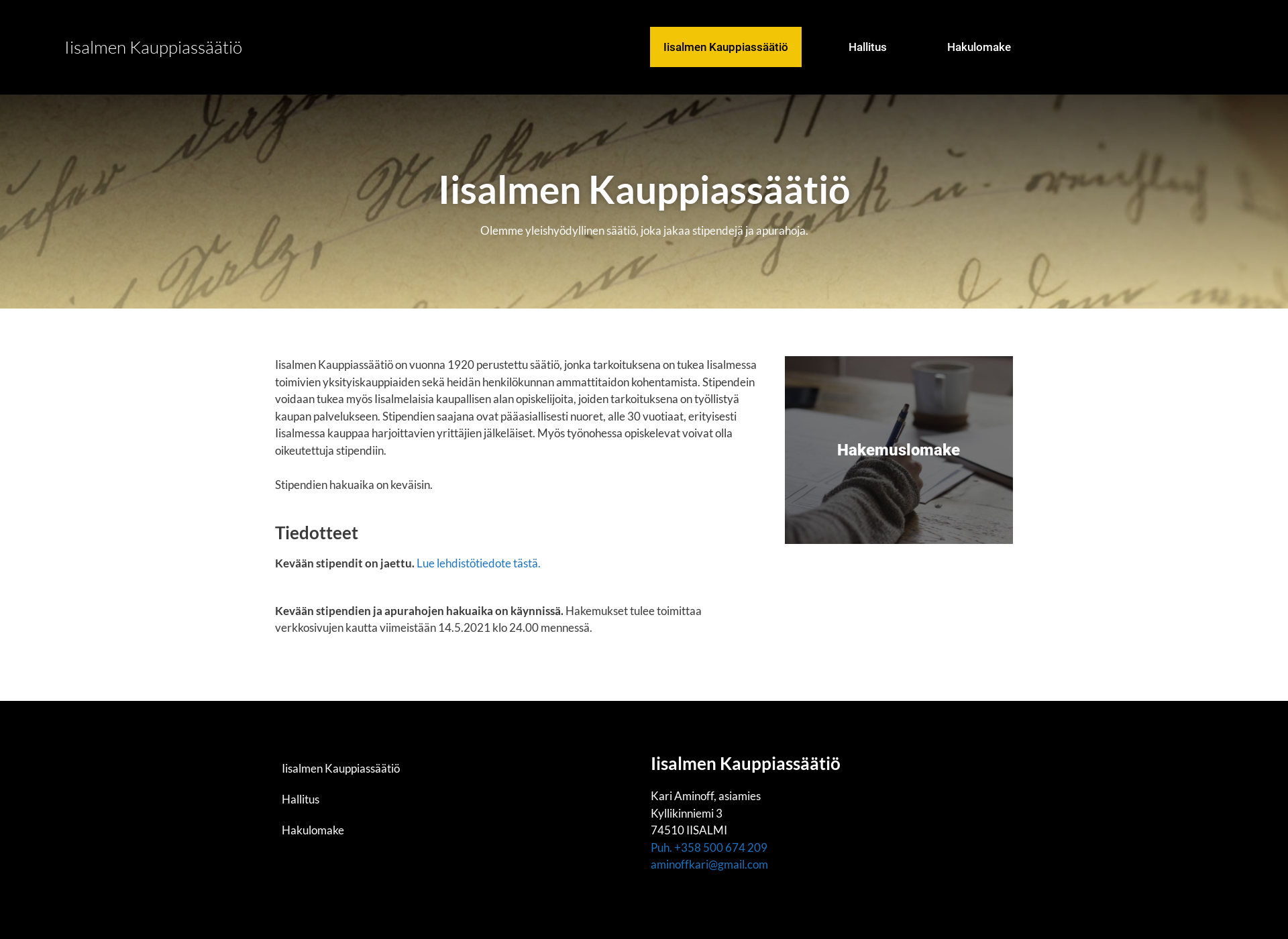 Screenshot for iisalmenkauppiassaatio.fi