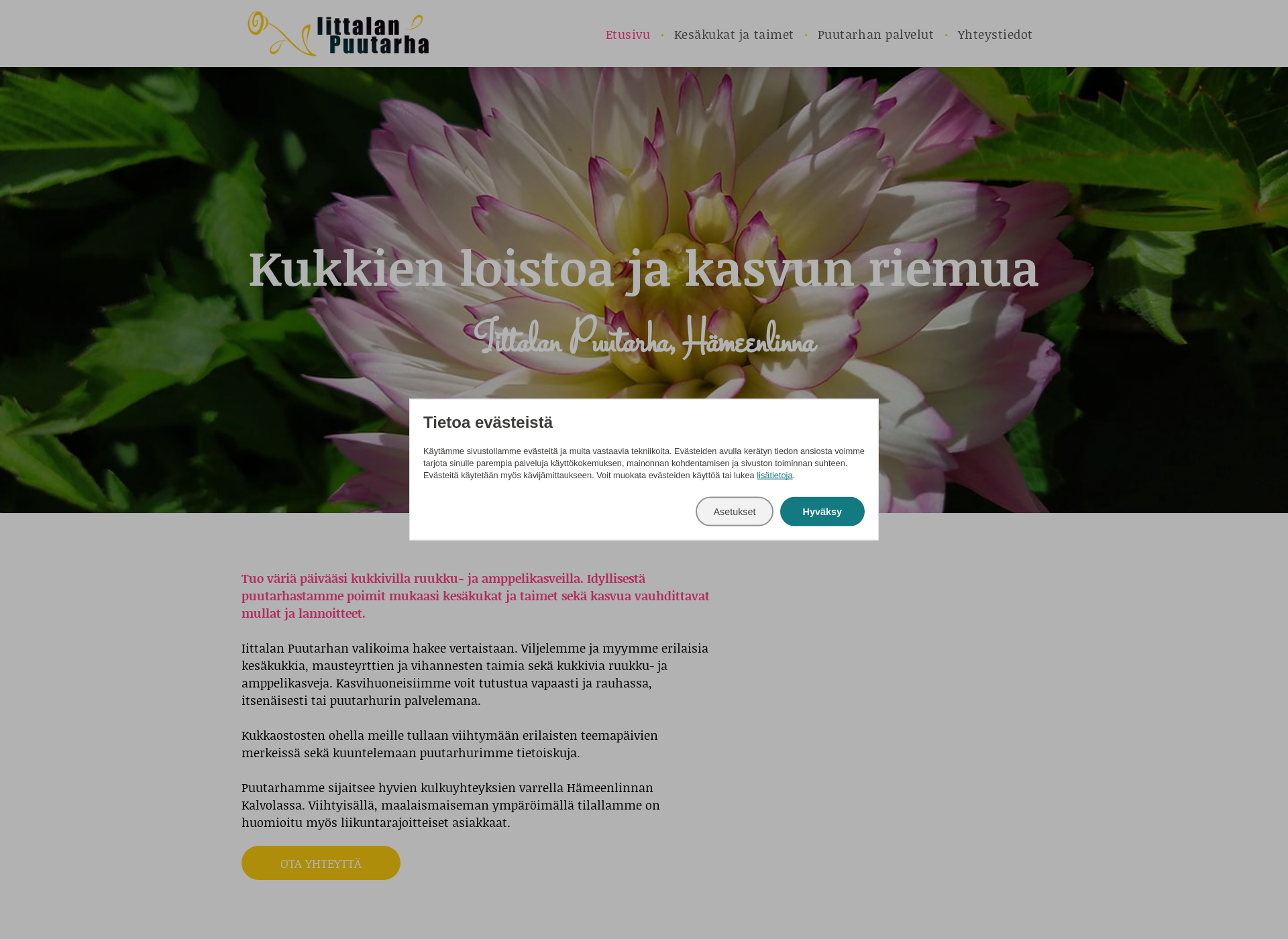 Screenshot for iittalanpuutarha.fi