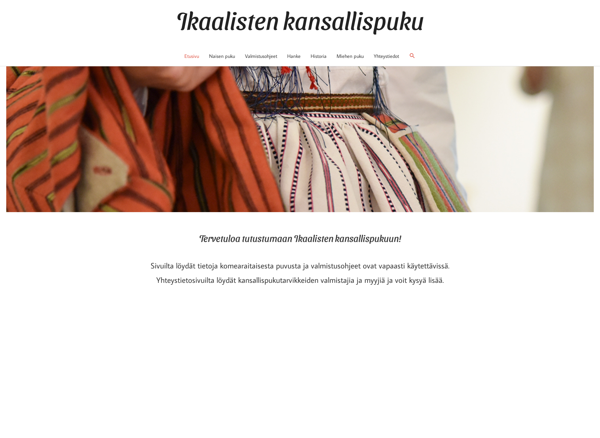 Näyttökuva ikaalistenkansallispuku.fi