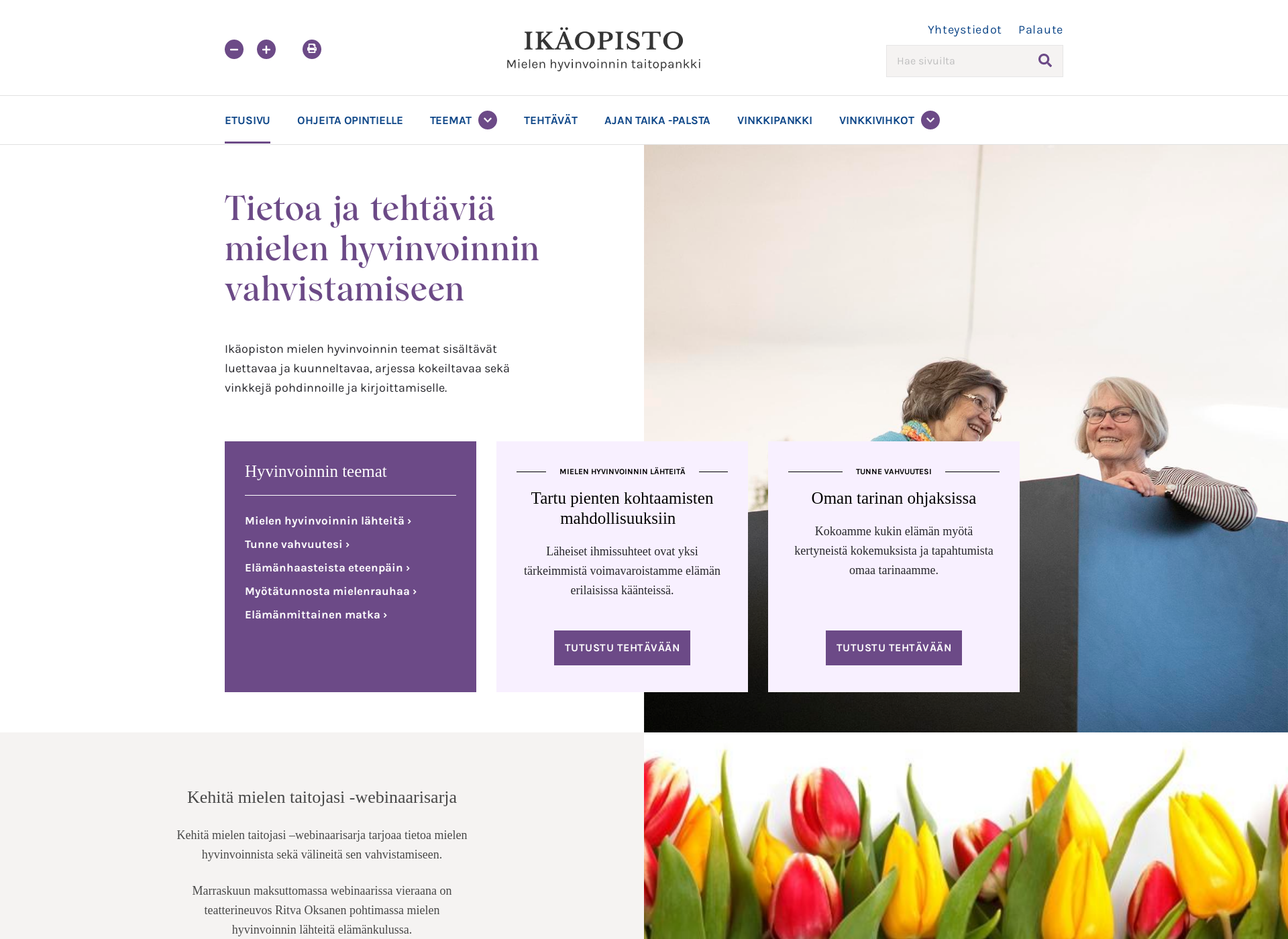 Skärmdump för ikaopisto.fi