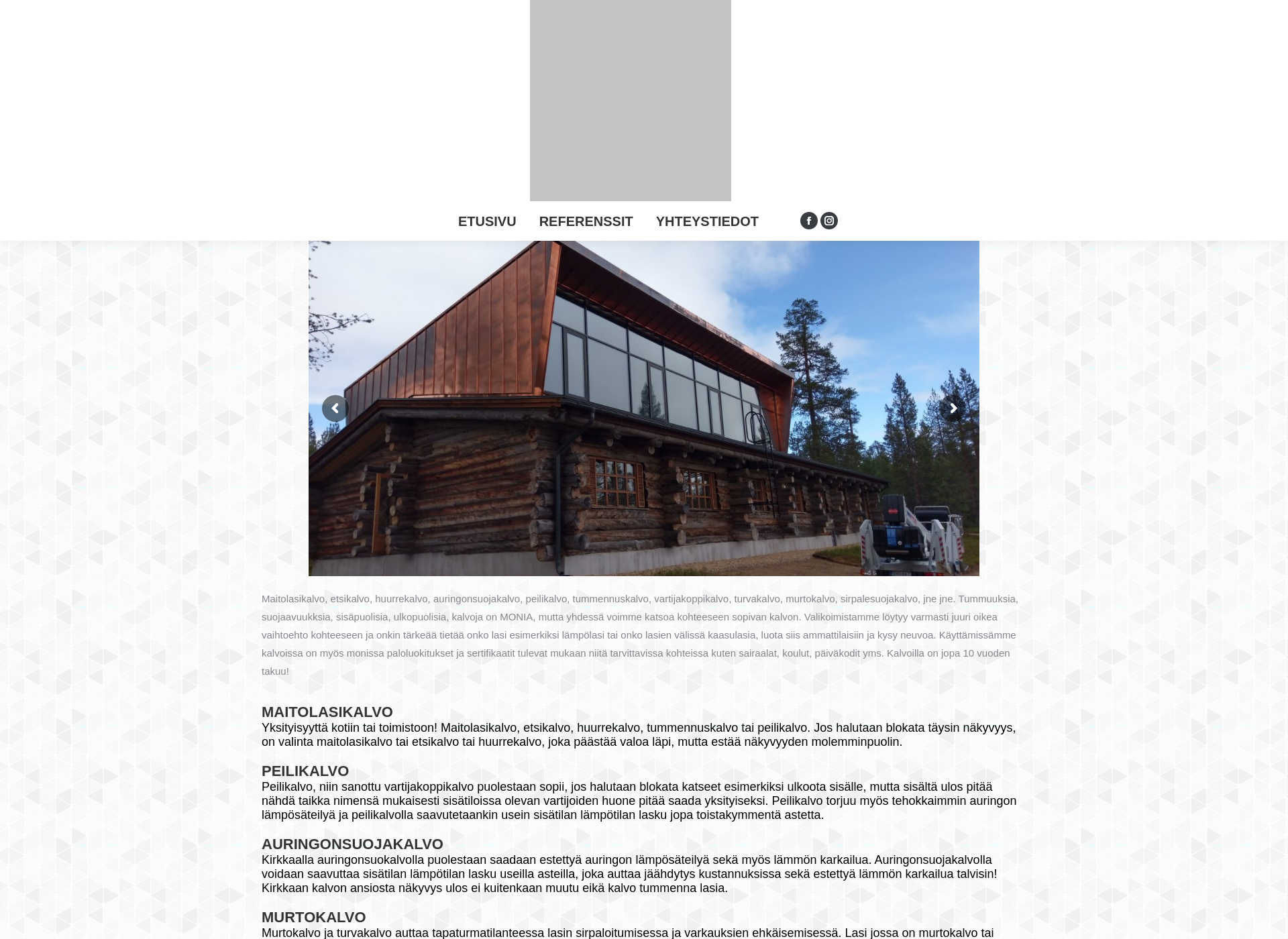 Skärmdump för ikkunakalvo.fi