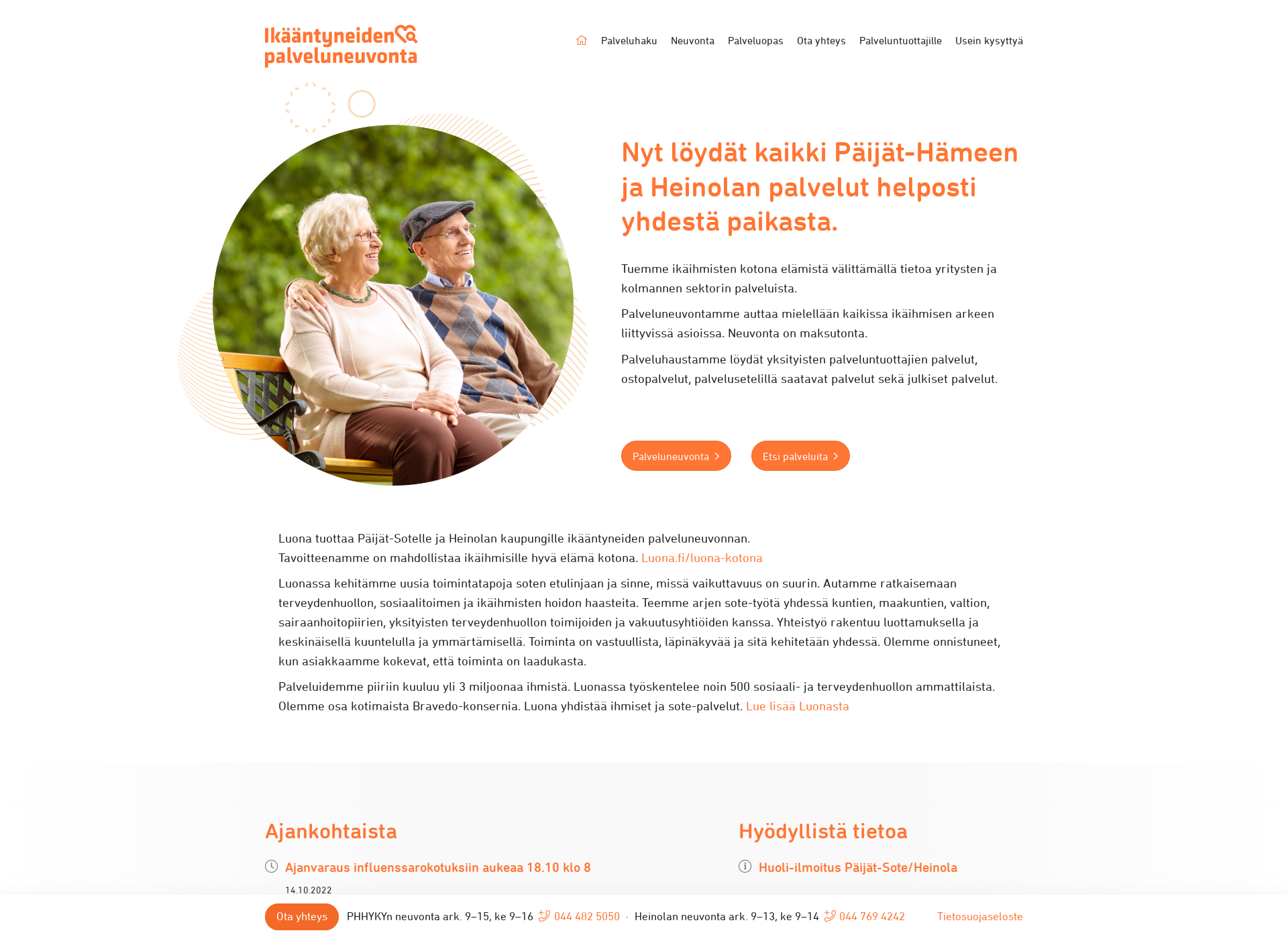 Screenshot for ikääntyneidenpalveluneuvonta.fi