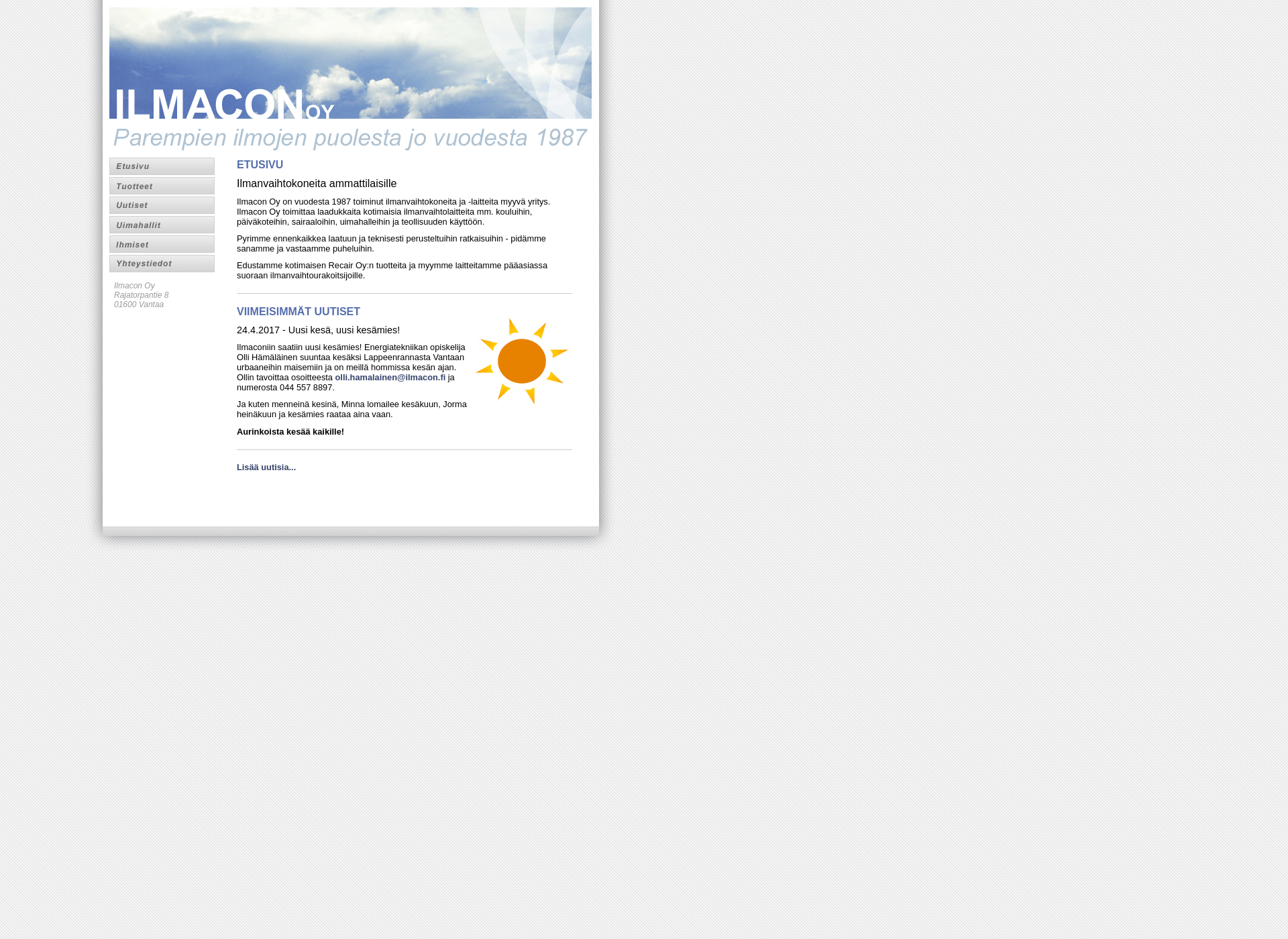 Screenshot for ilmacon.fi
