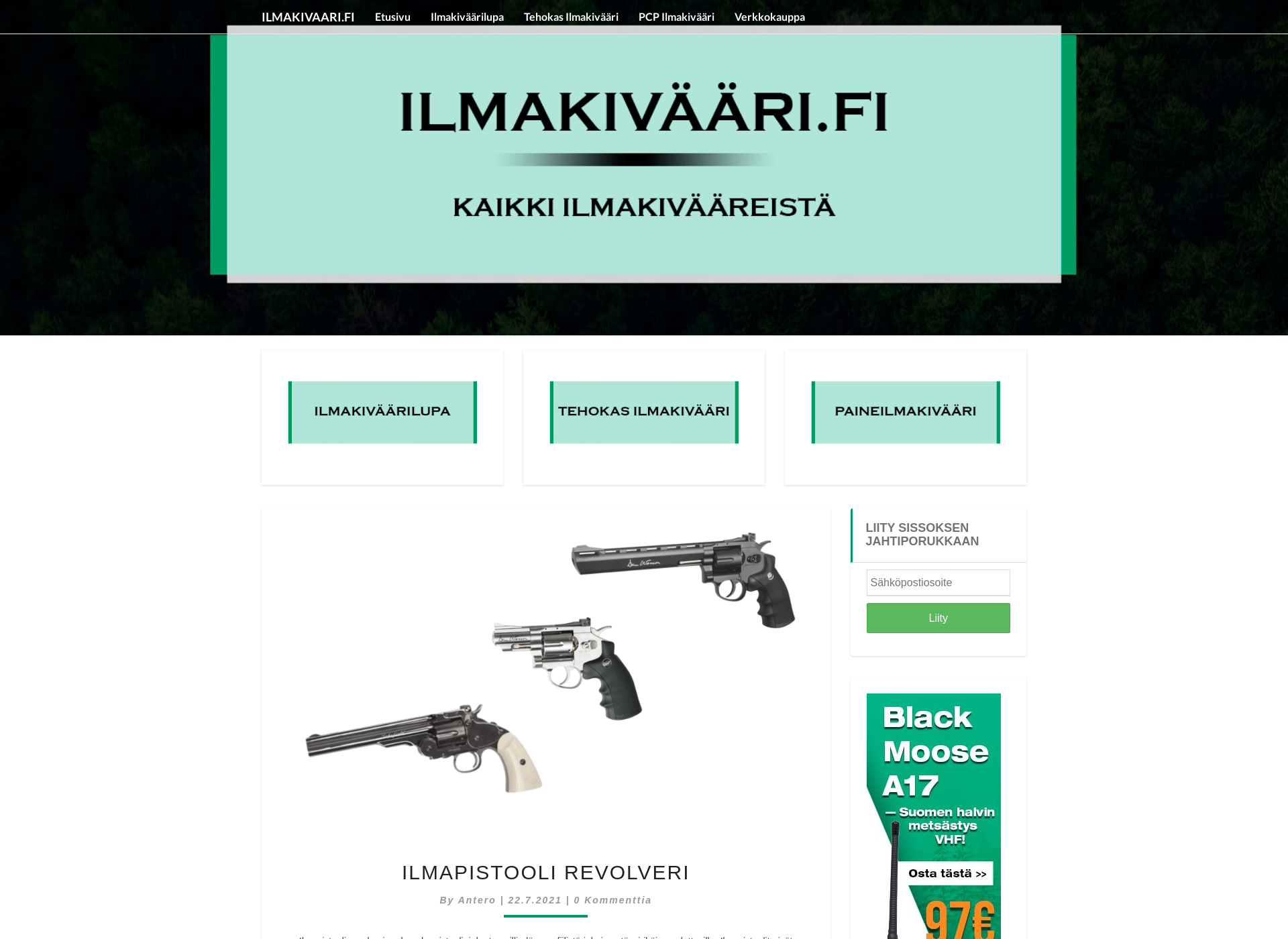 Skärmdump för ilmakivaari.fi