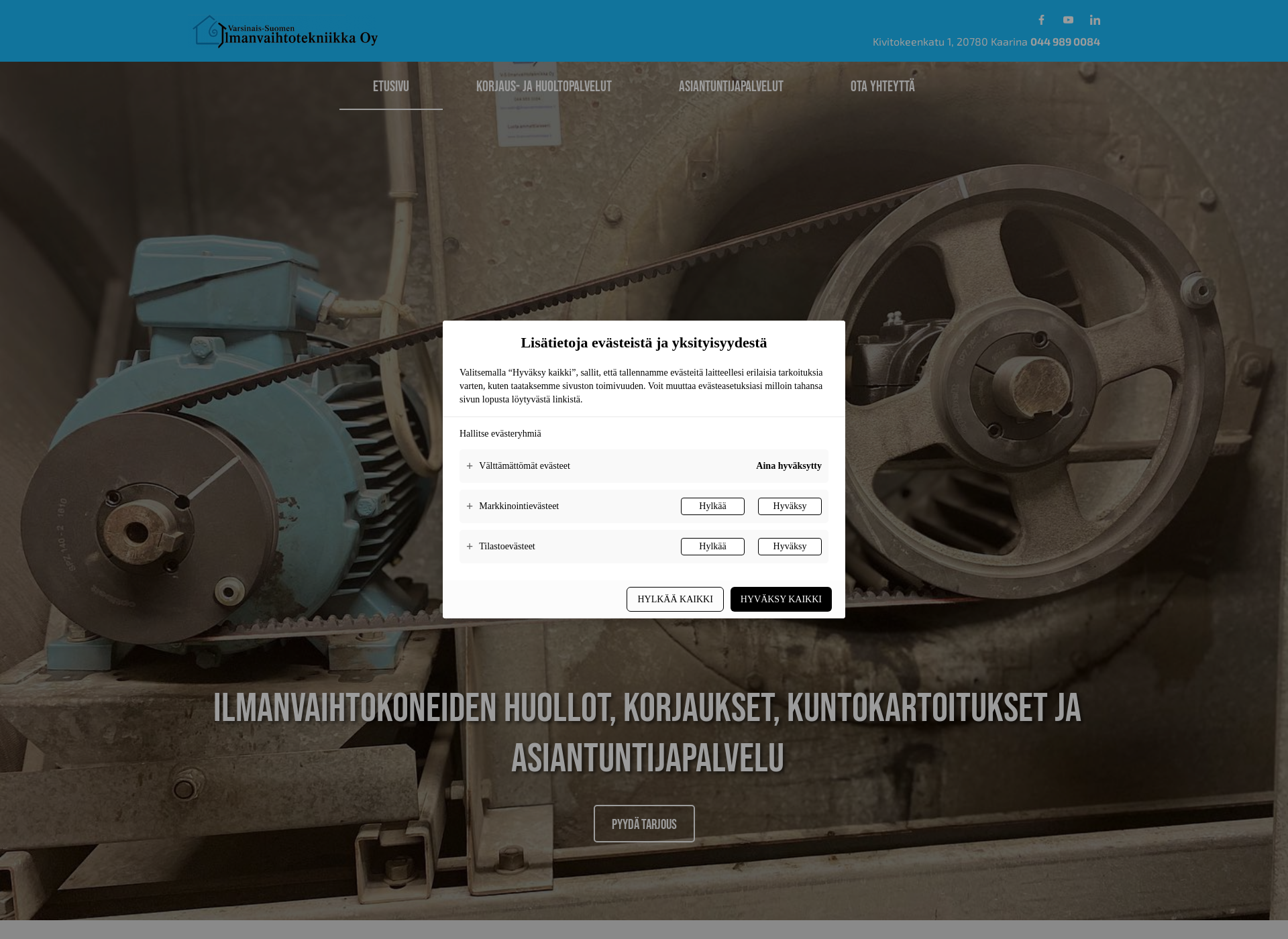 Screenshot for ilmanvaihtotekniikka.fi