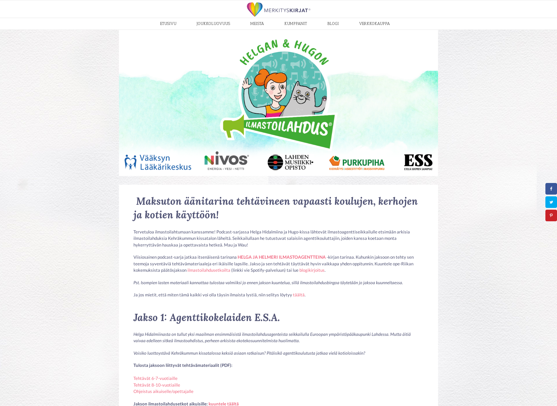 Skärmdump för ilmastoilahdus.fi