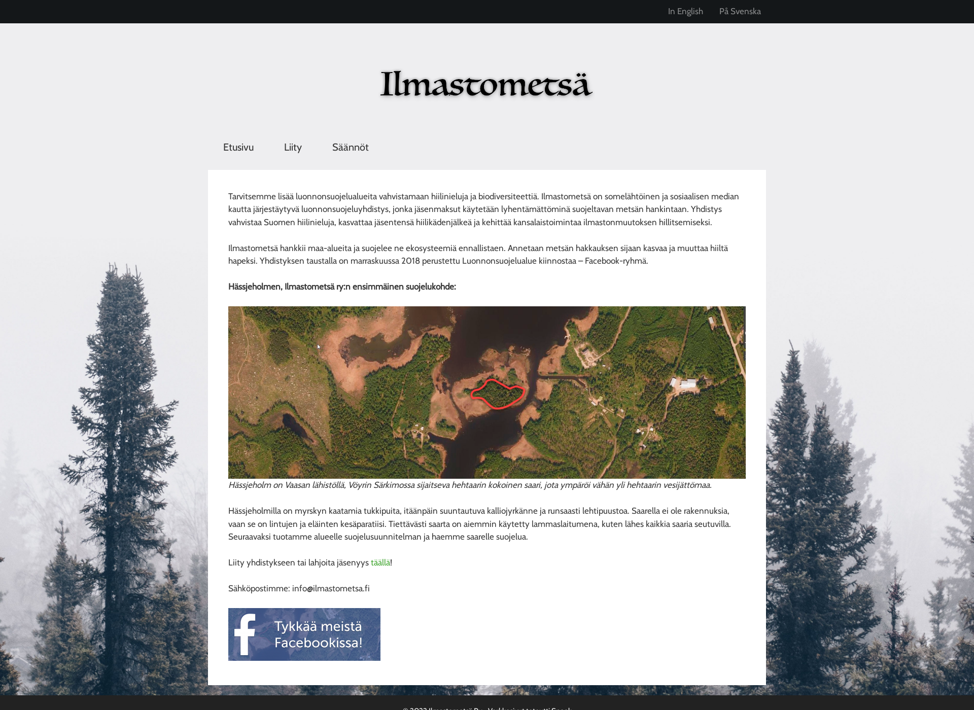 Screenshot for ilmastometsa.fi