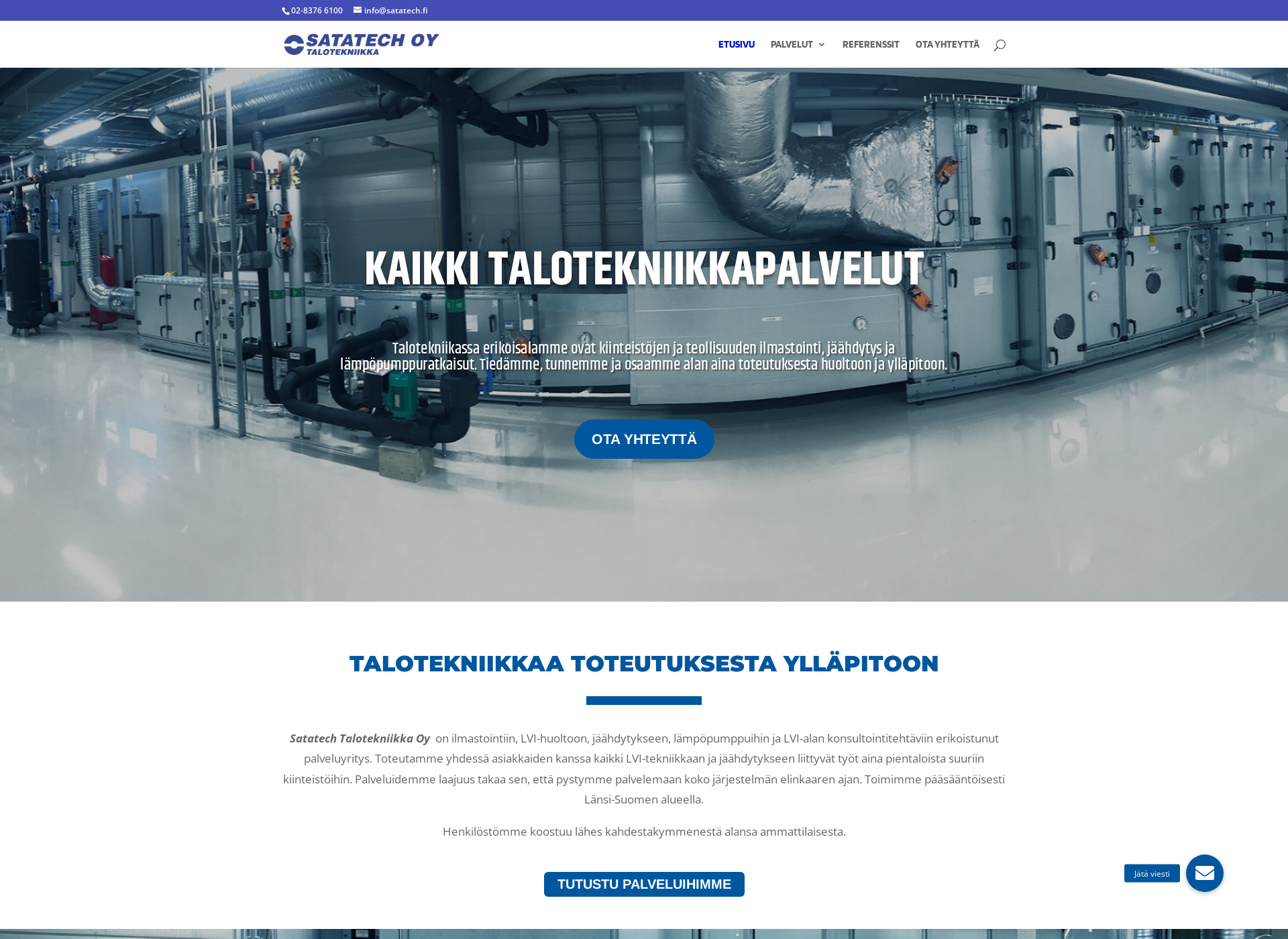 Skärmdump för ilmatekniikka.fi
