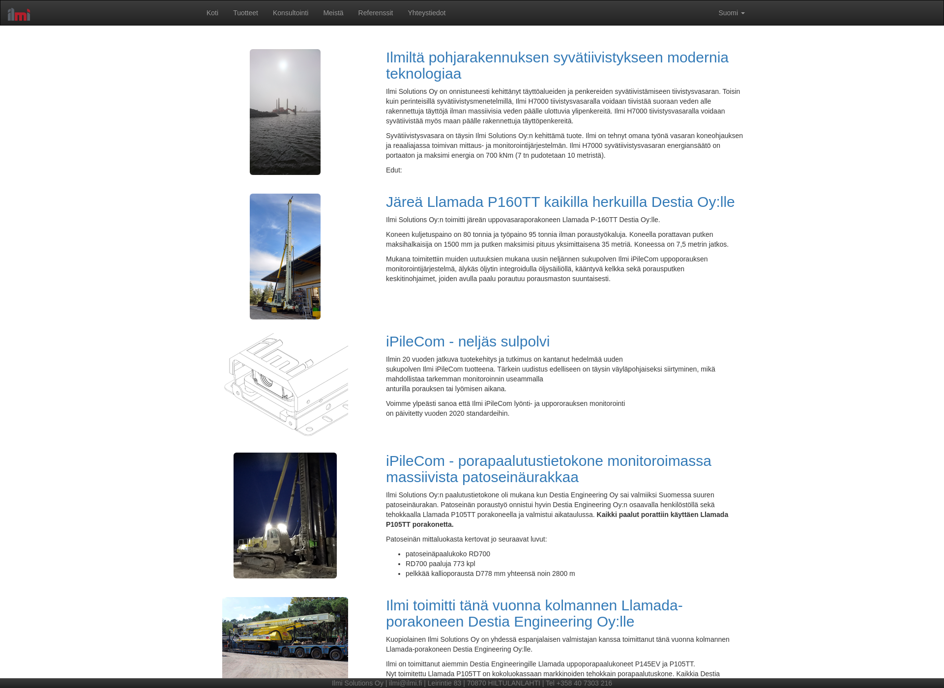 Skärmdump för ilmi-solutions.fi