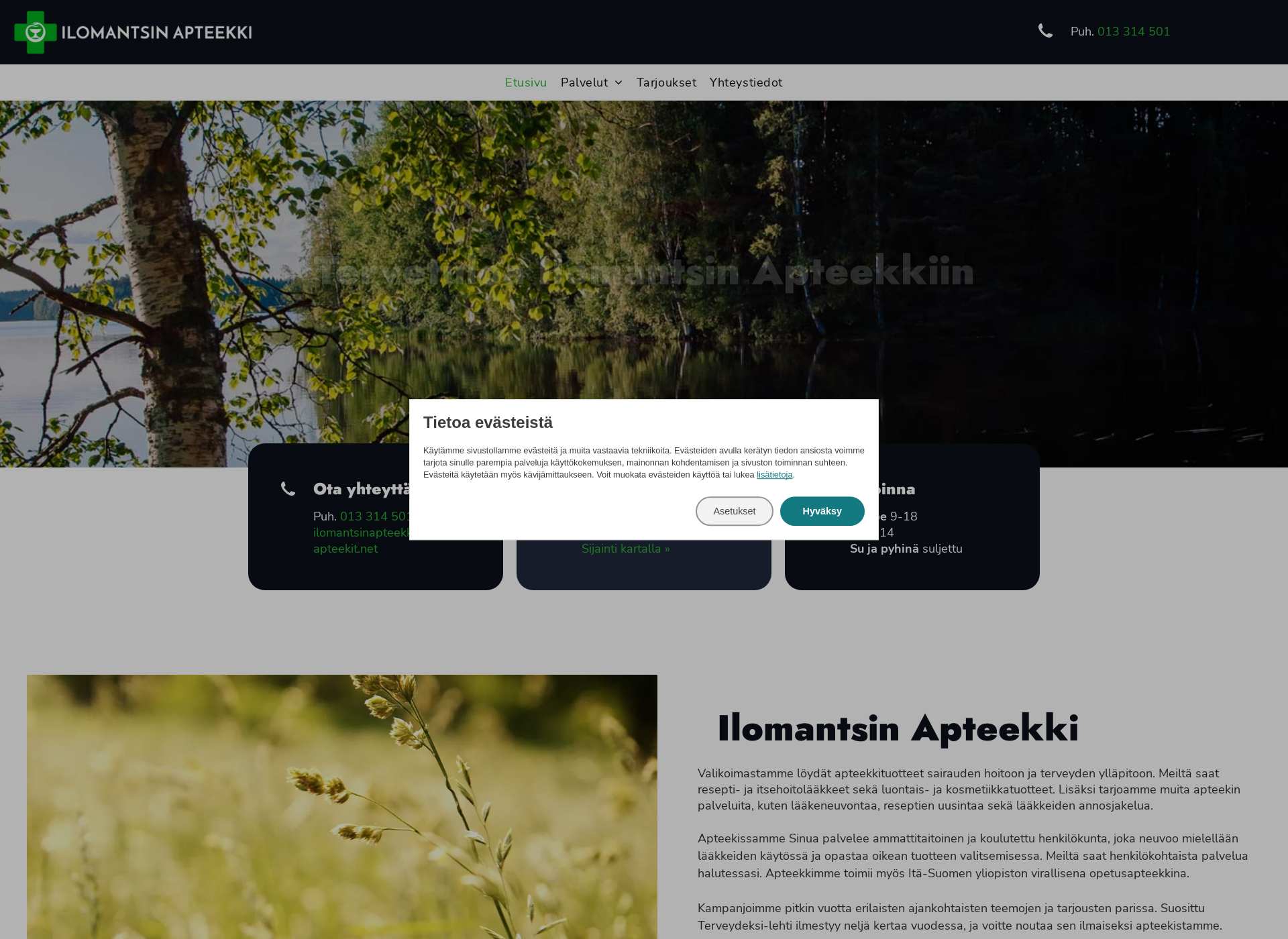 Screenshot for ilomantsinapteekki.fi