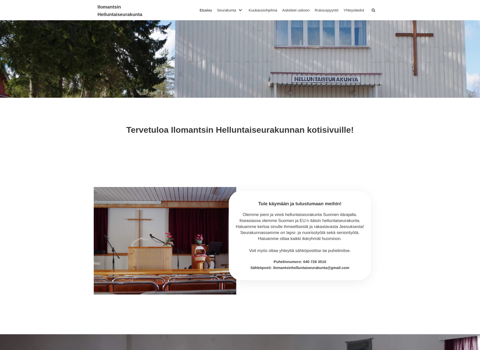 Screenshot for ilomantsinhelluntaiseurakunta.fi
