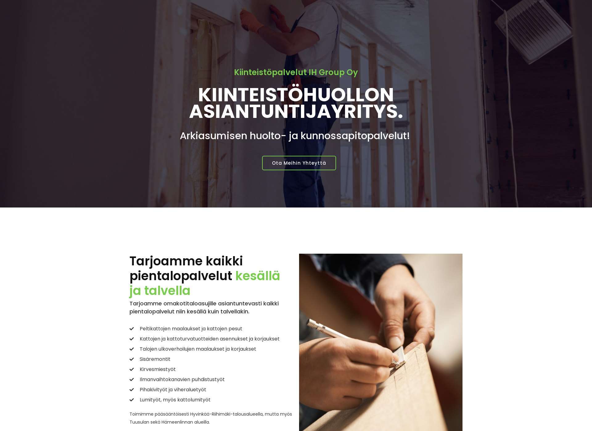 Skärmdump för ilveshalli.fi