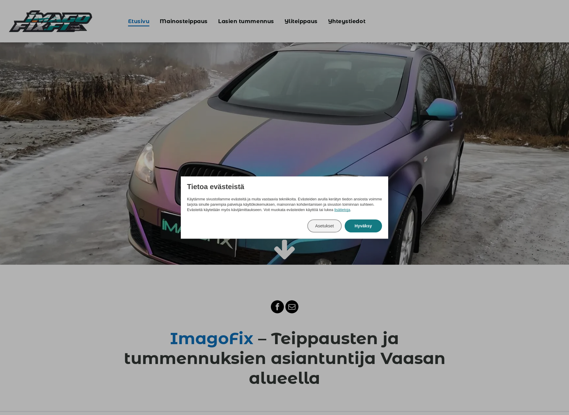Skärmdump för imagofix.fi