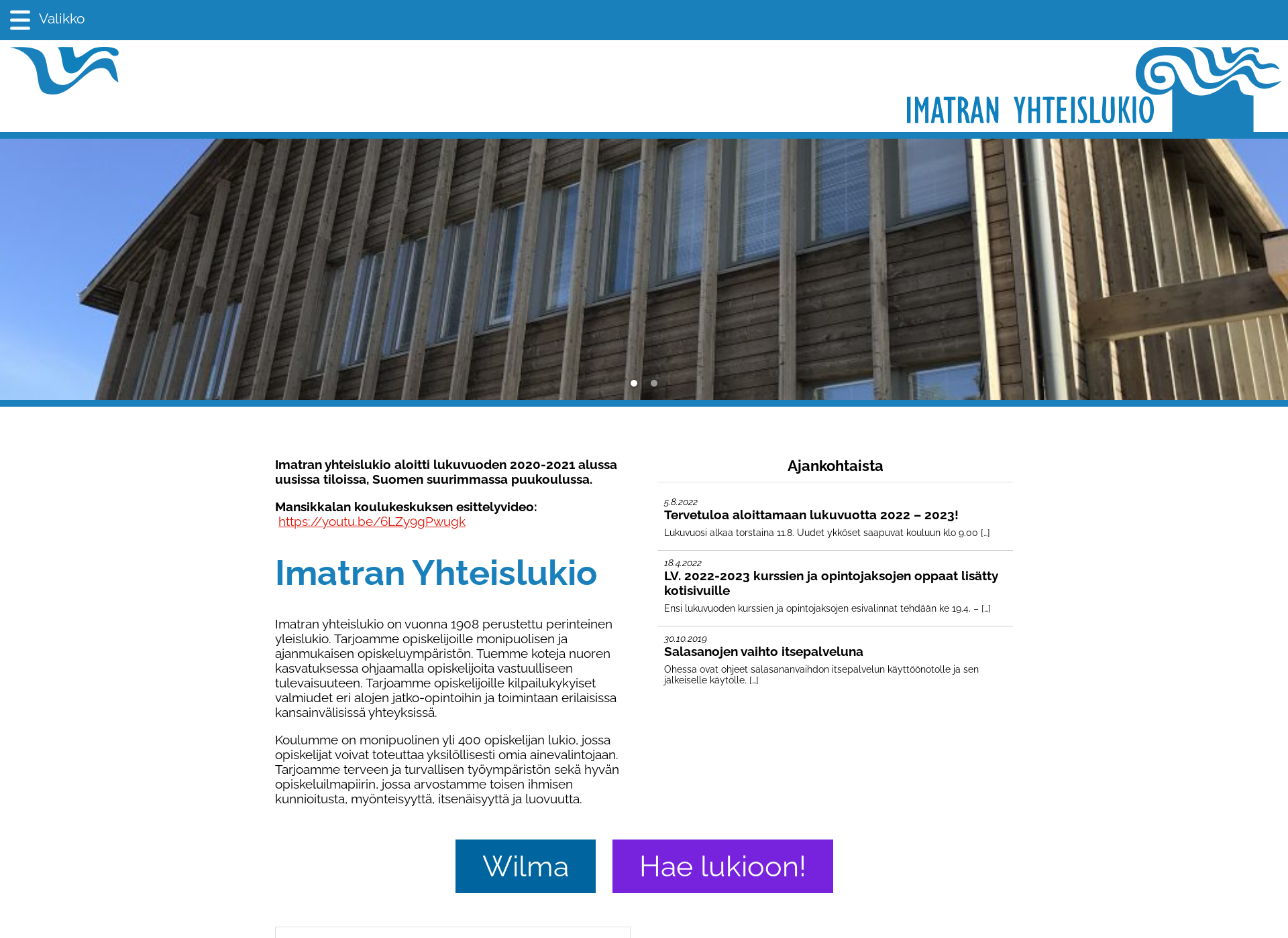Screenshot for imatranyhteislukio.fi