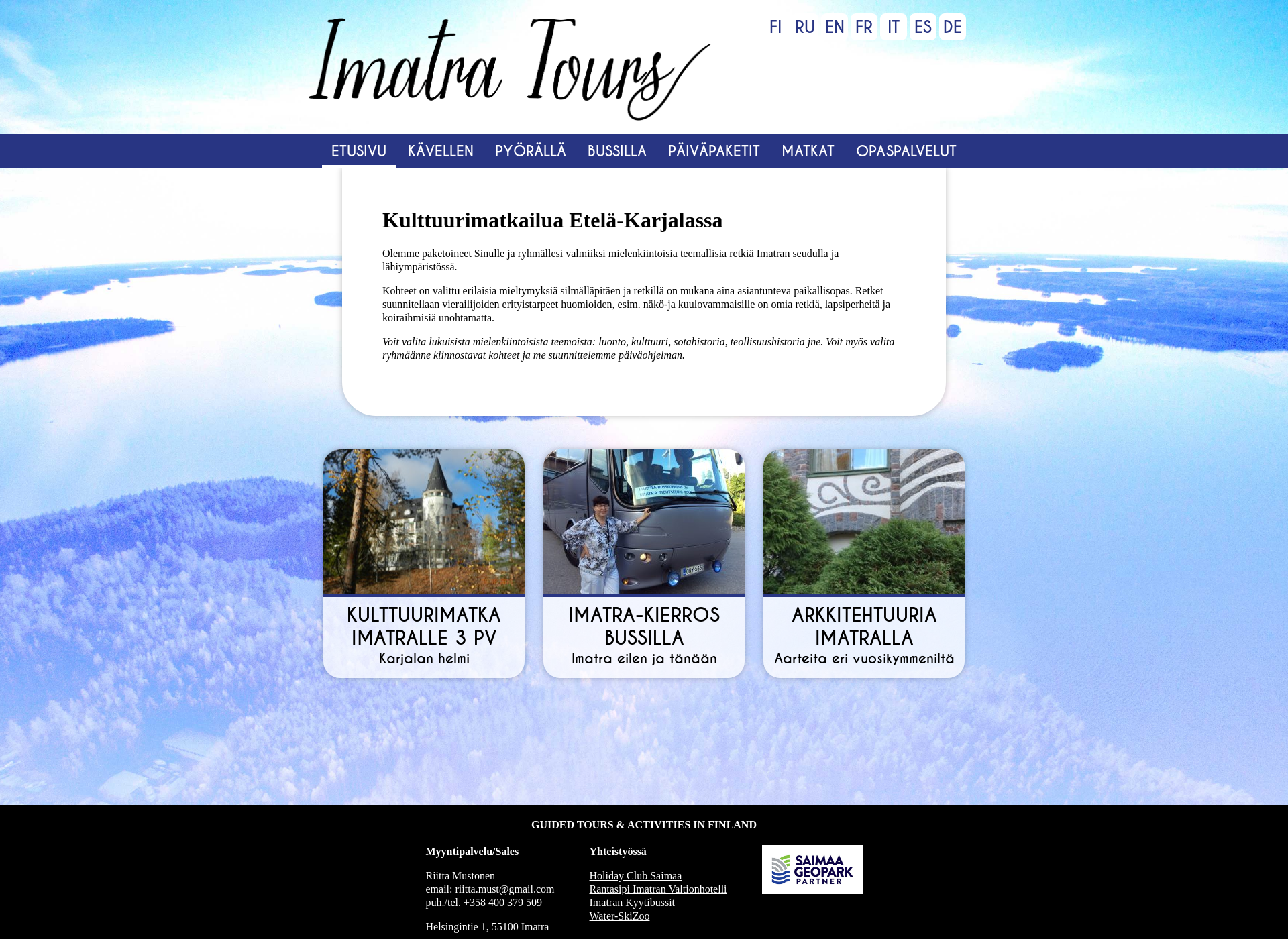 Screenshot for imatratours.fi