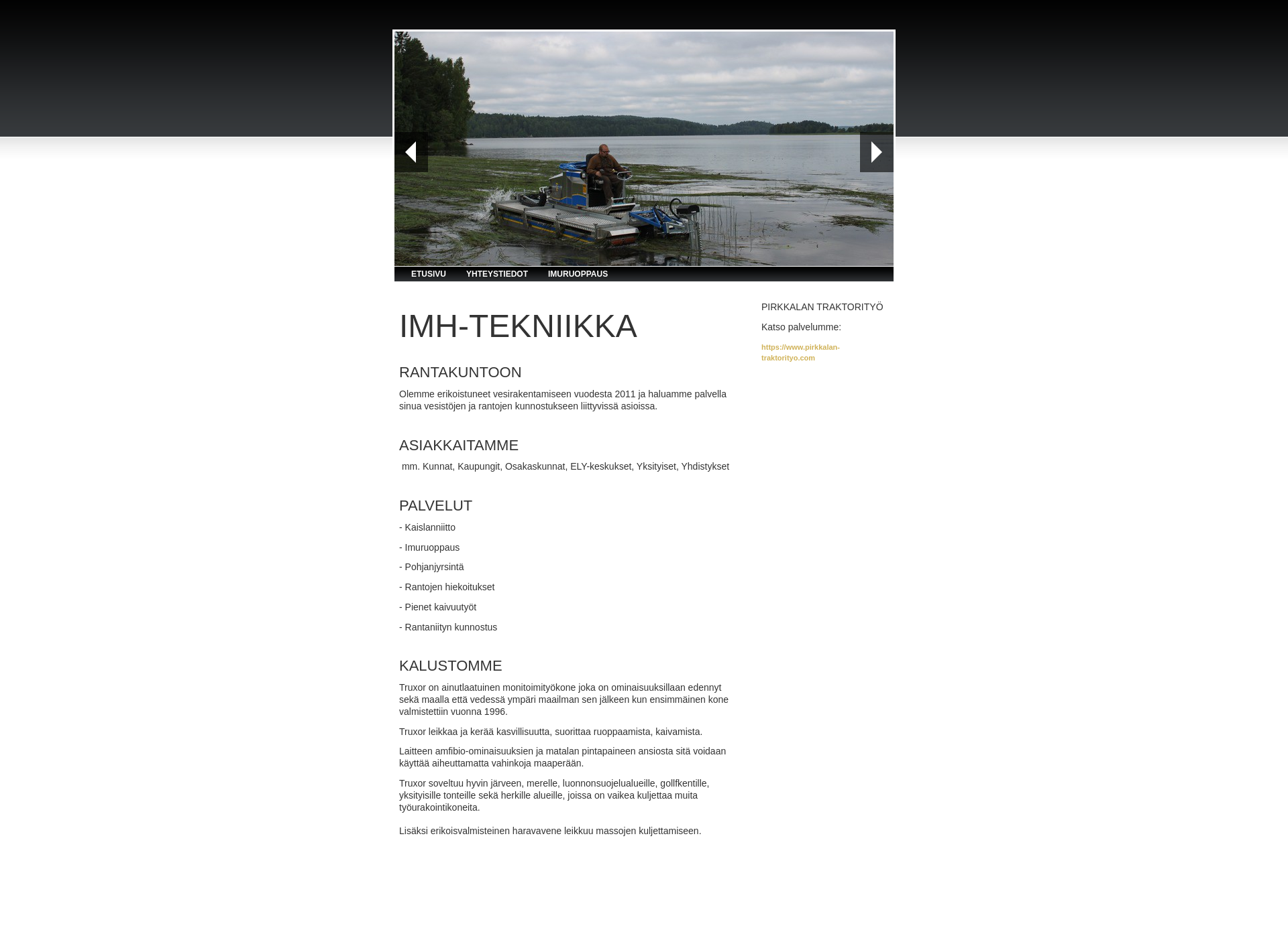 Skärmdump för imh-tekniikka.fi