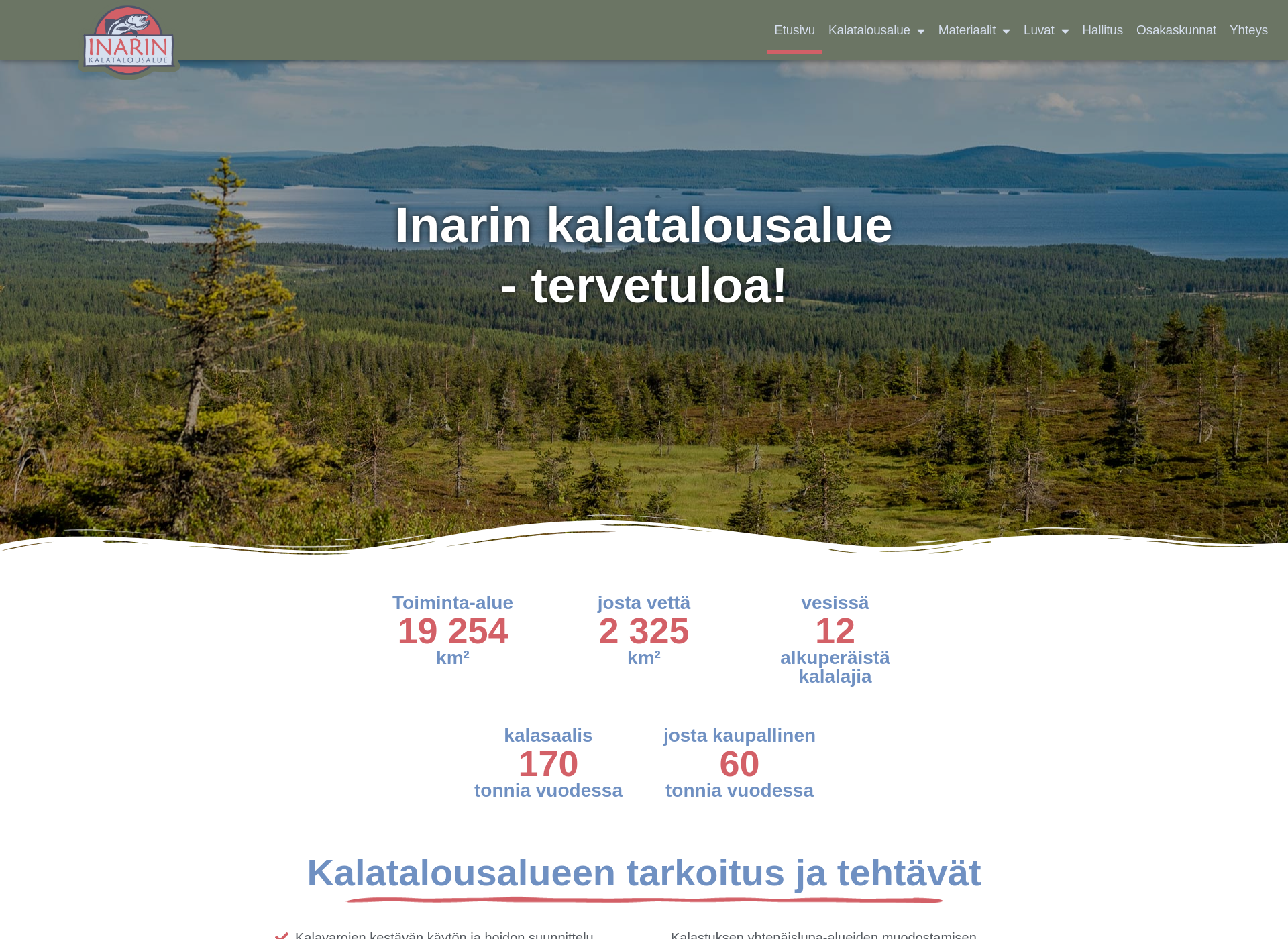 Skärmdump för inarinkalatalousalue.fi