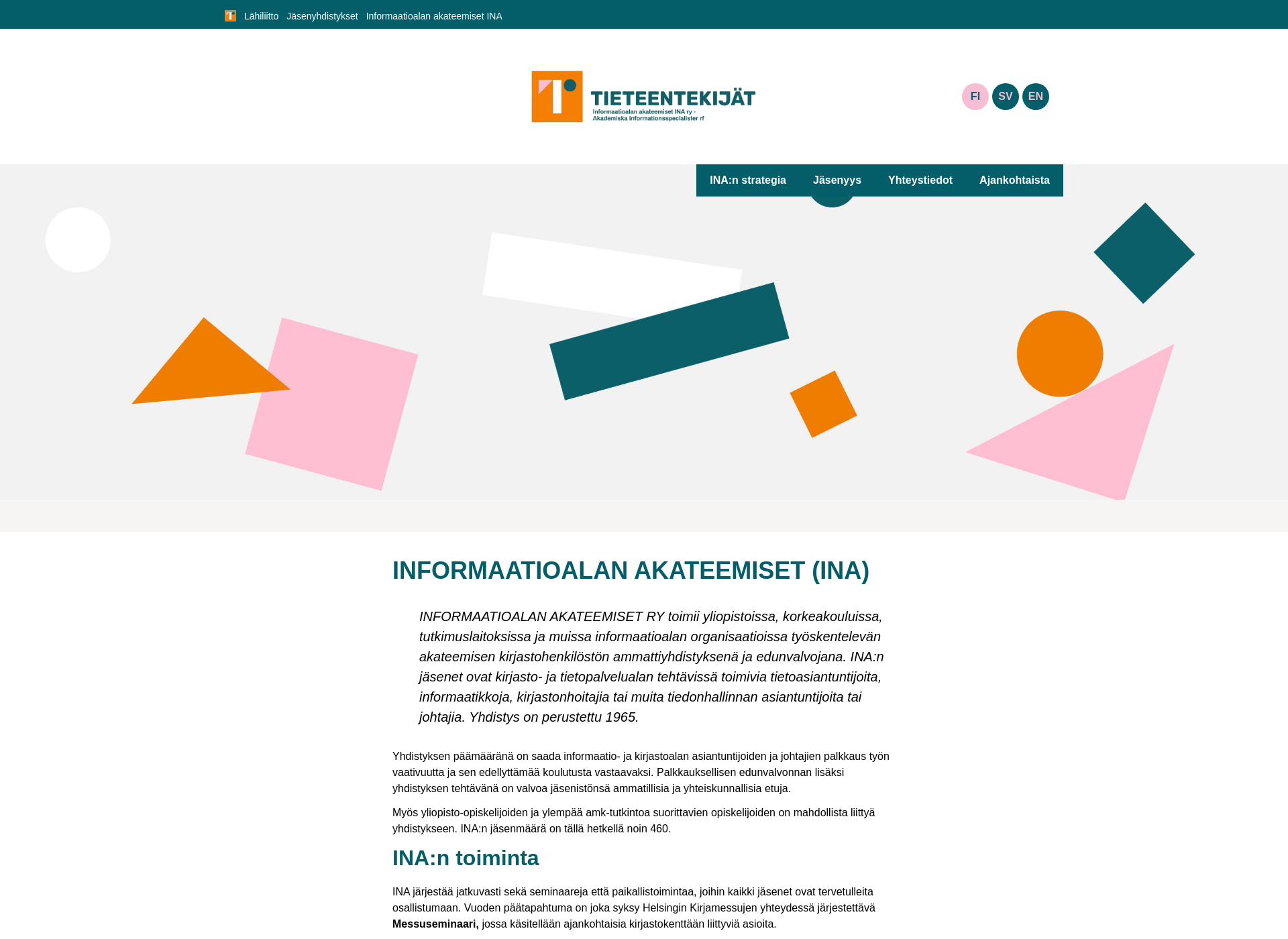 Screenshot for informaatioalanakateemiset.fi