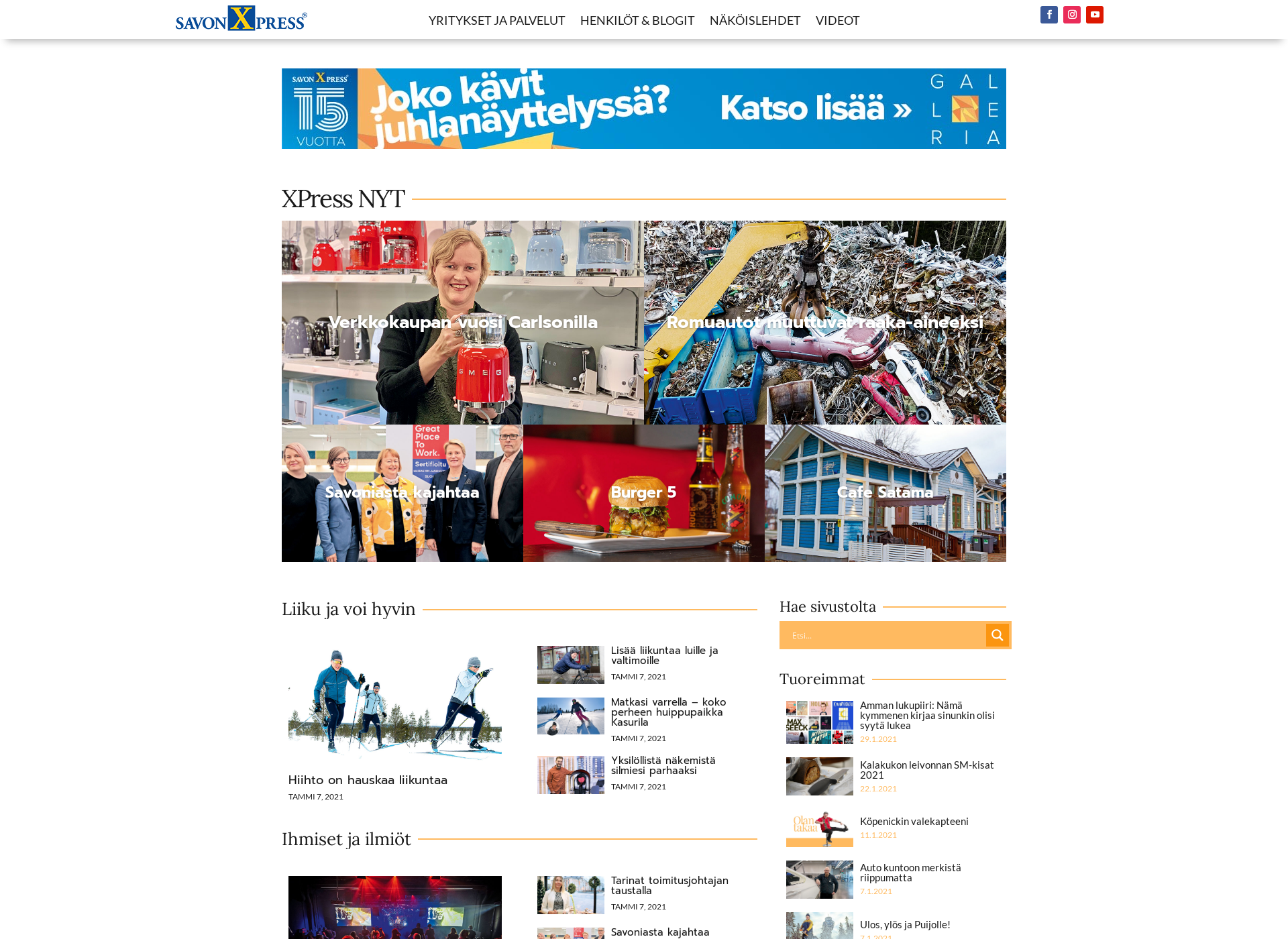 Skärmdump för infoxkuopio.fi