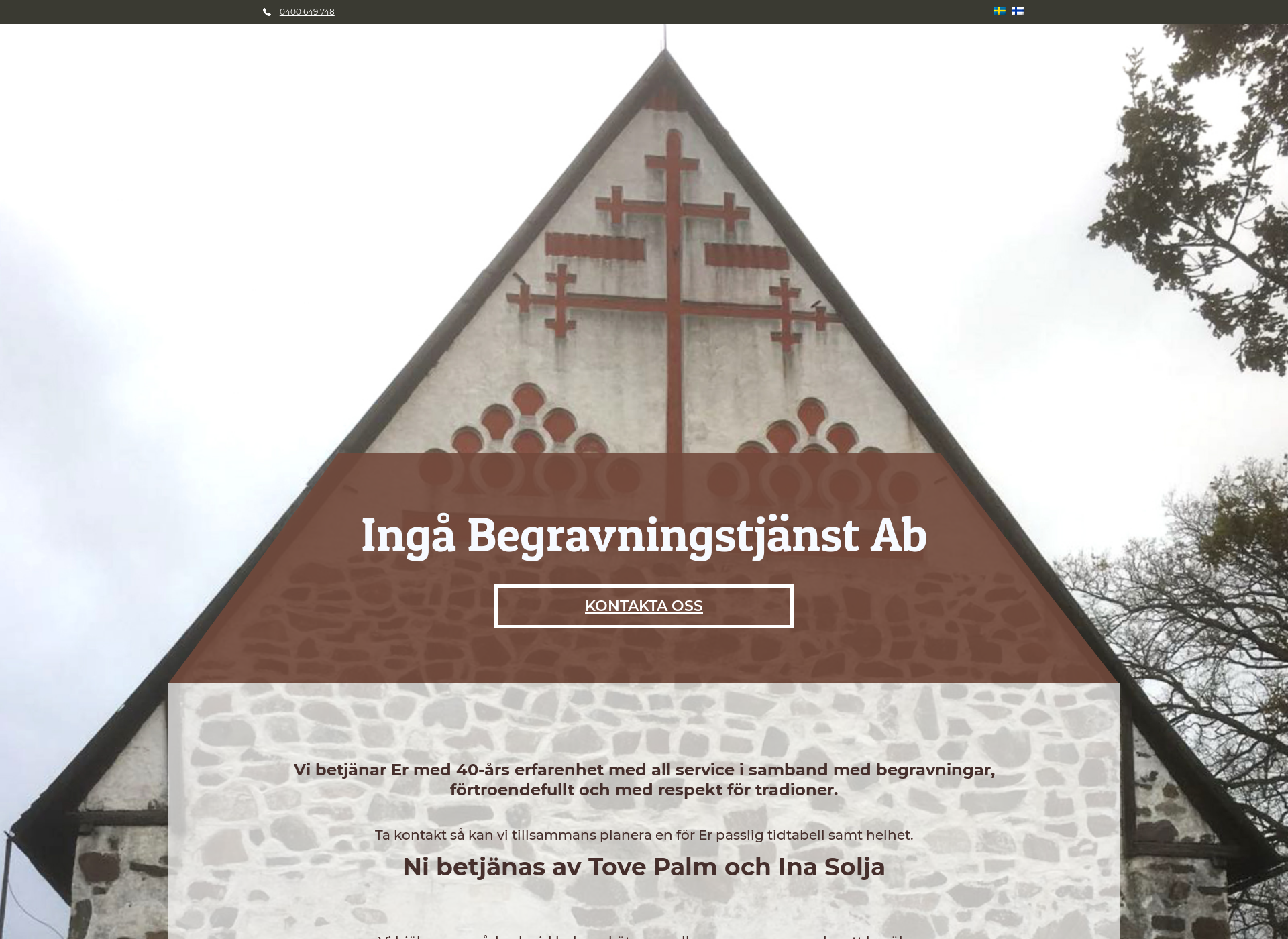 Screenshot for ingabegravningstjanst.fi