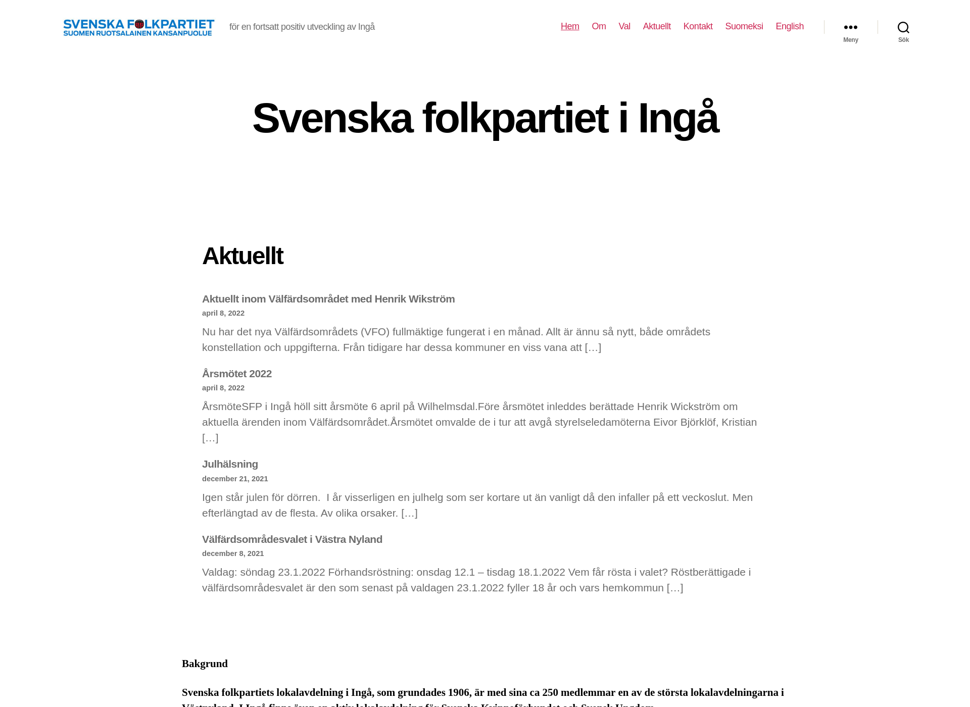Skärmdump för ingasfp.fi