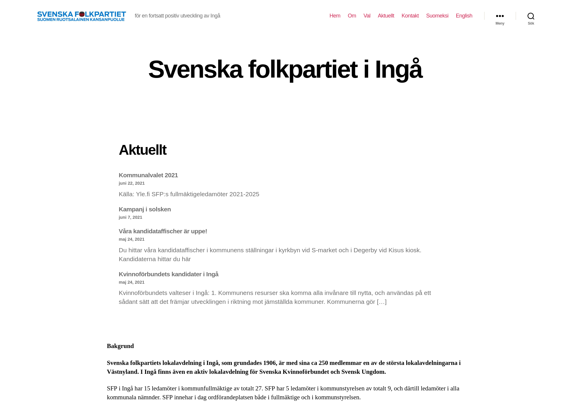 Skärmdump för inkoonrkp.fi