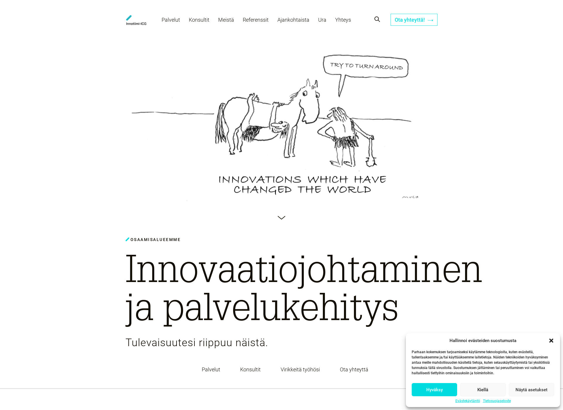 Skärmdump för innovatiivisuus.fi