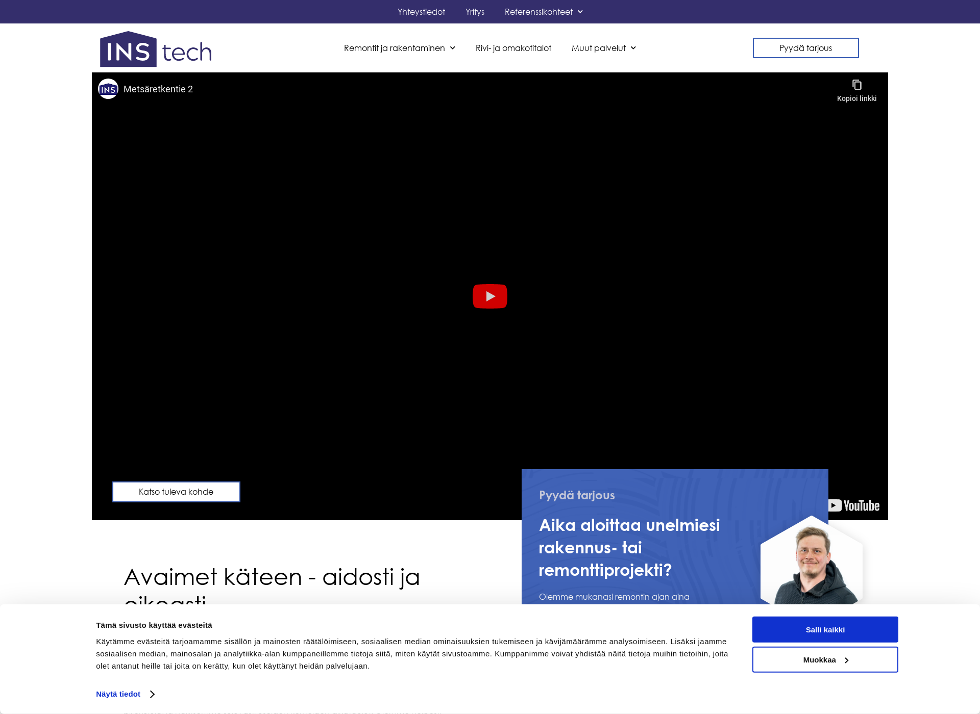 Skärmdump för instech.fi