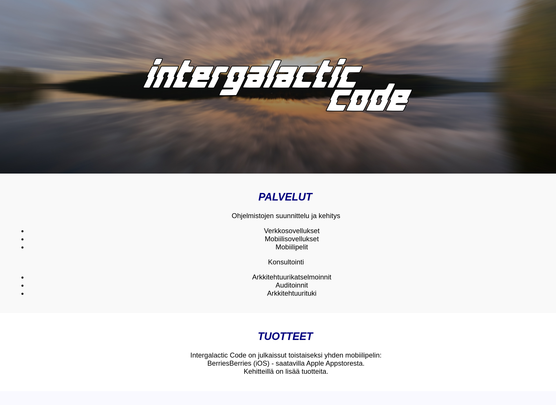 Skärmdump för intergalacticcode.com